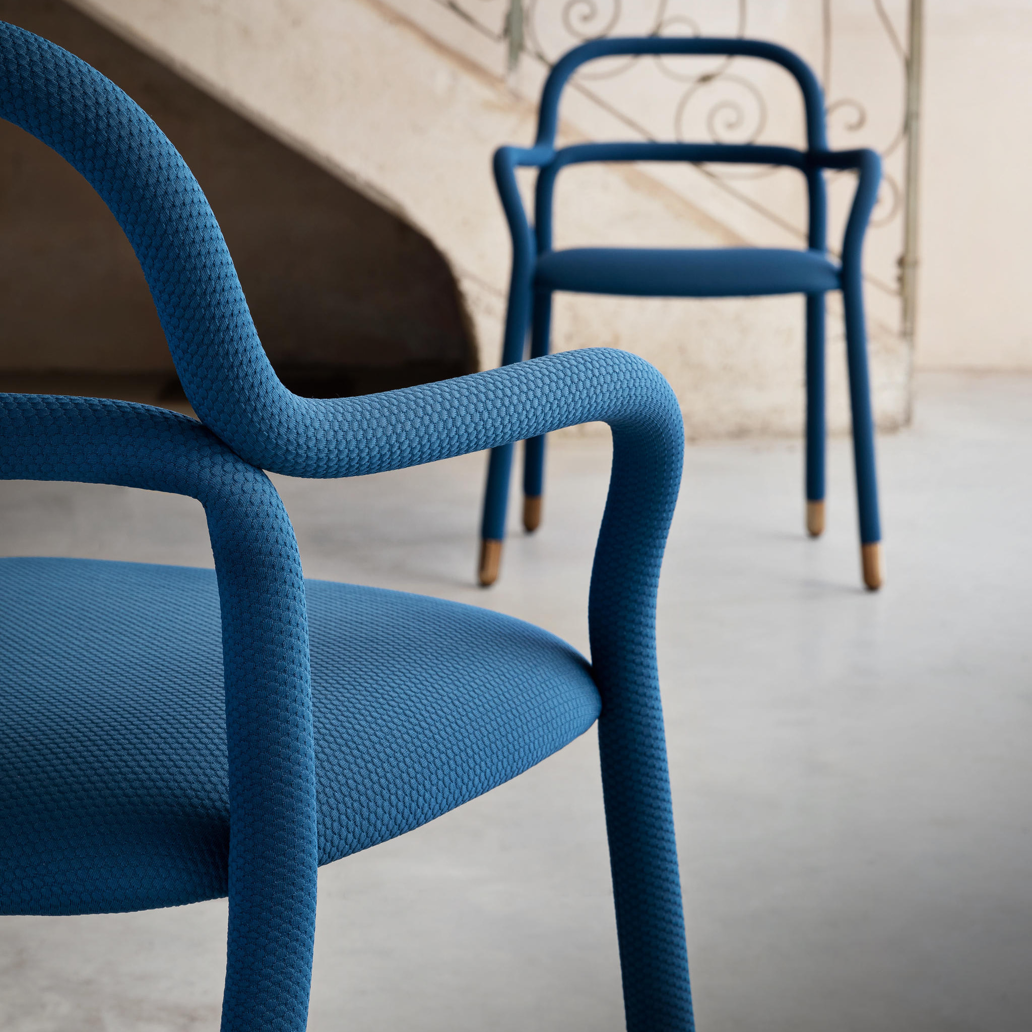 Steel chair сompletely upholstered in fabric B-Pippi PR TS