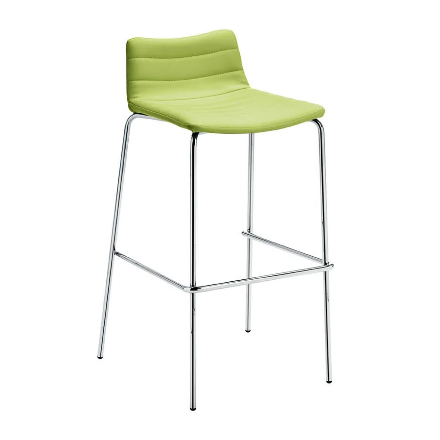 Steel bar stool with shell in fabric or leather H-Cover M TS