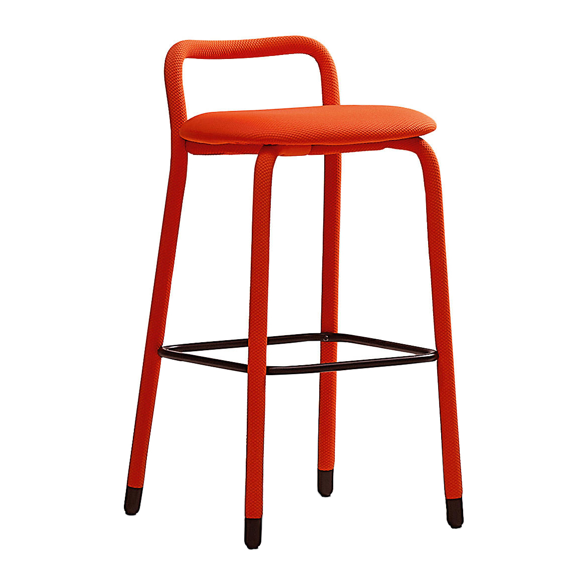 Steel bar stool сompletely upholstered in fabric H-Pippi R TS