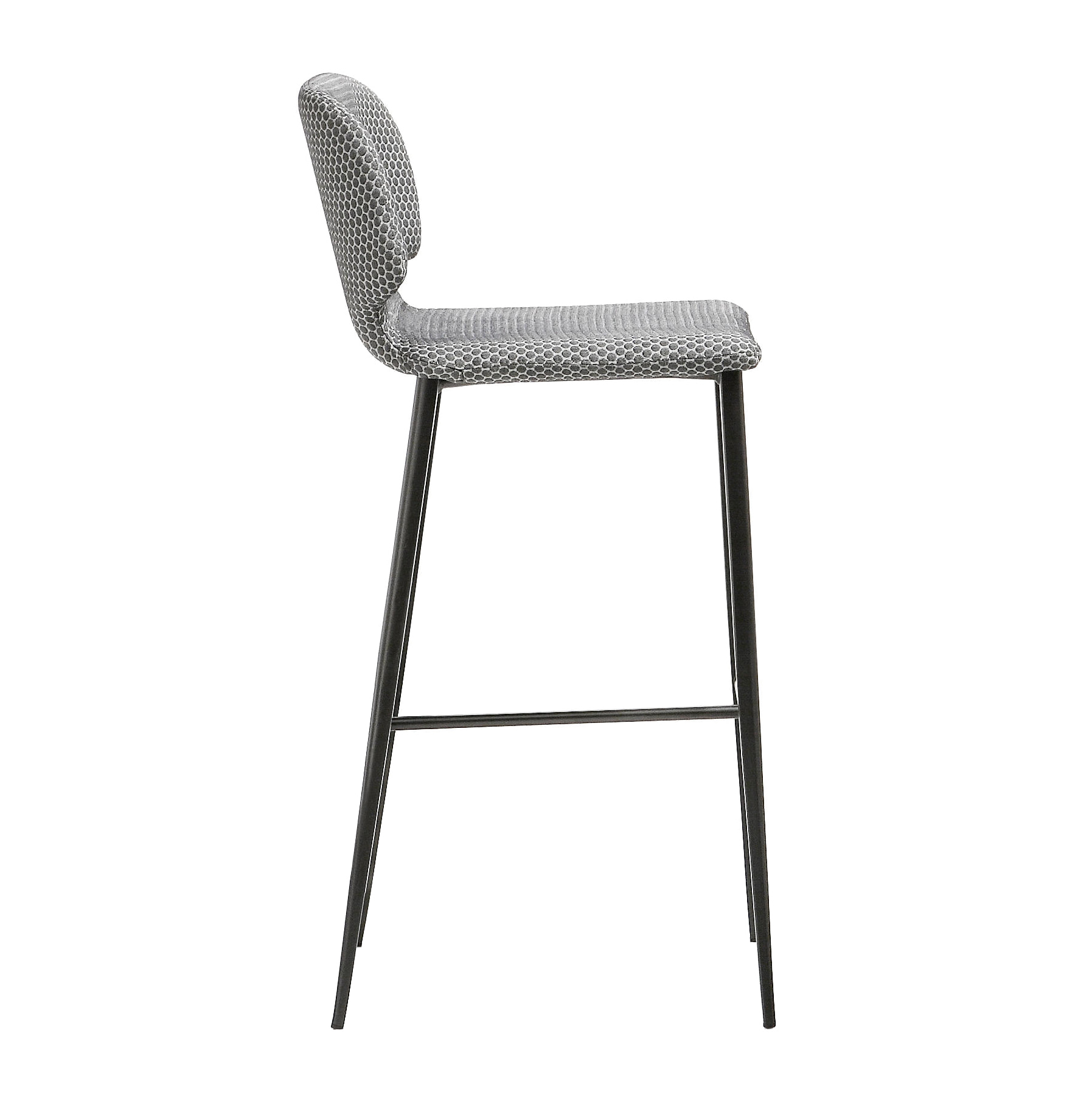 Upholstered bar stool with metal frame
