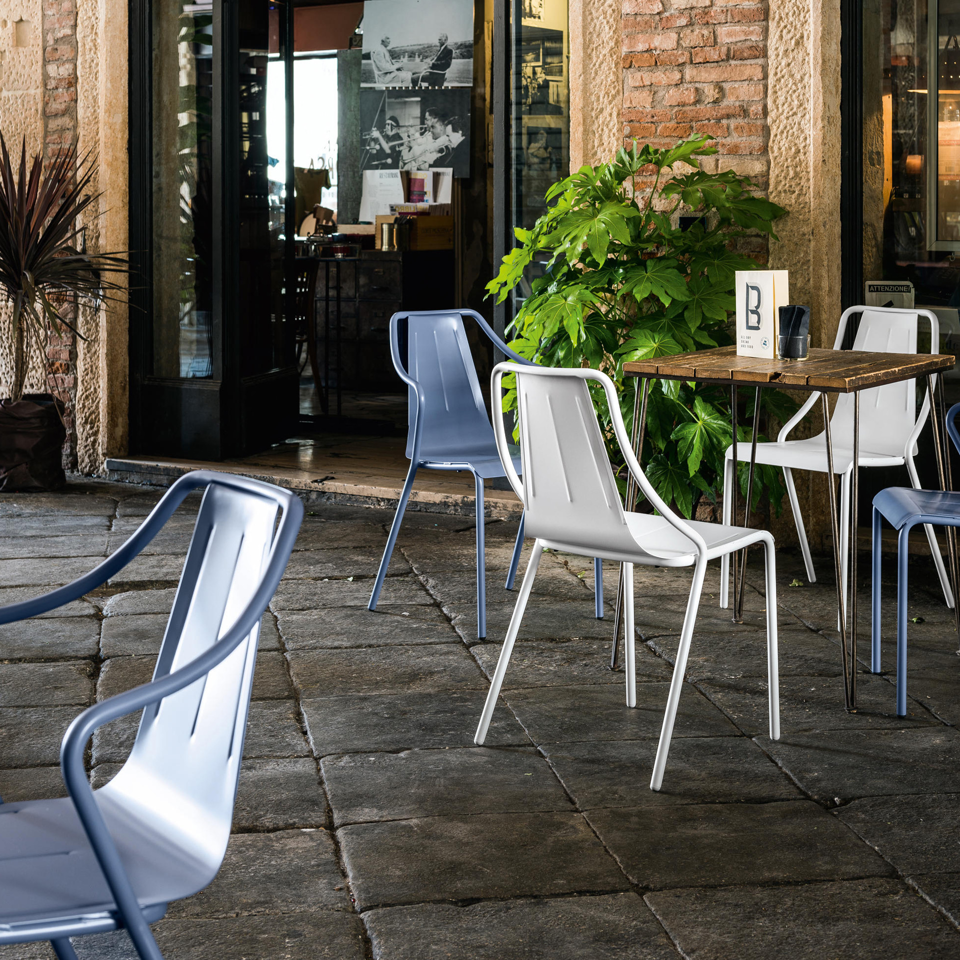 Garden stackable steel chair Ola S M
