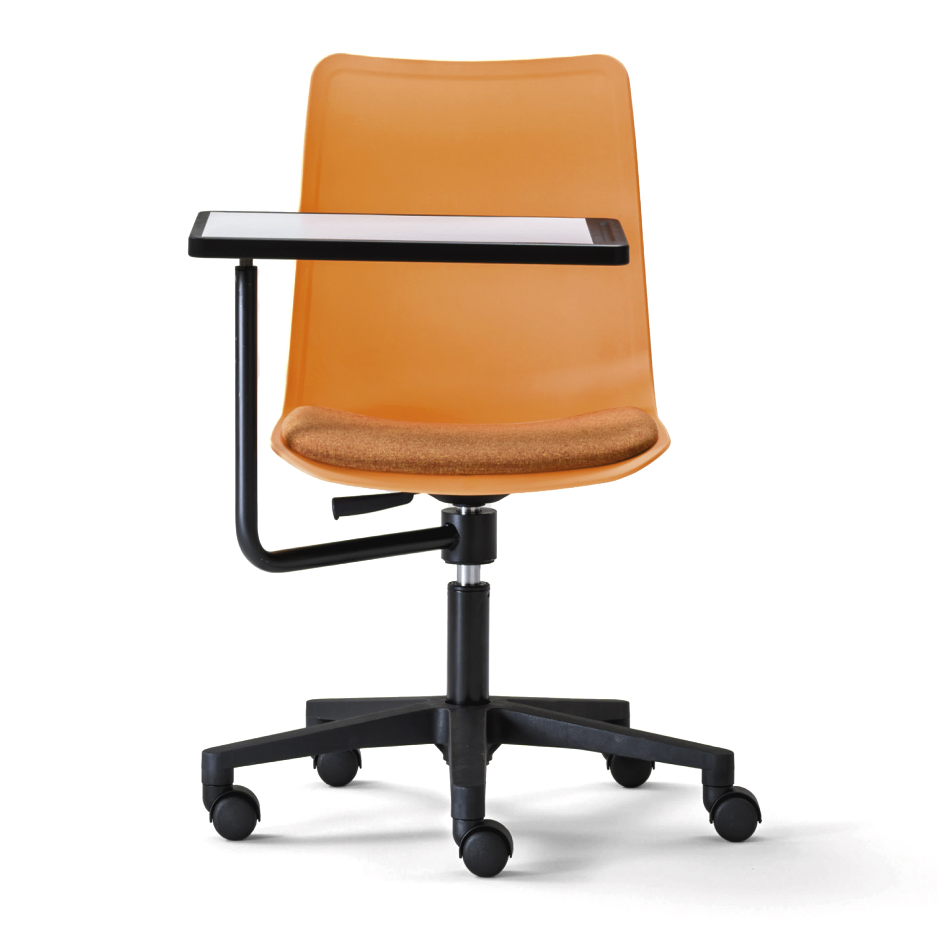 Swivel conference chair with table on wheels