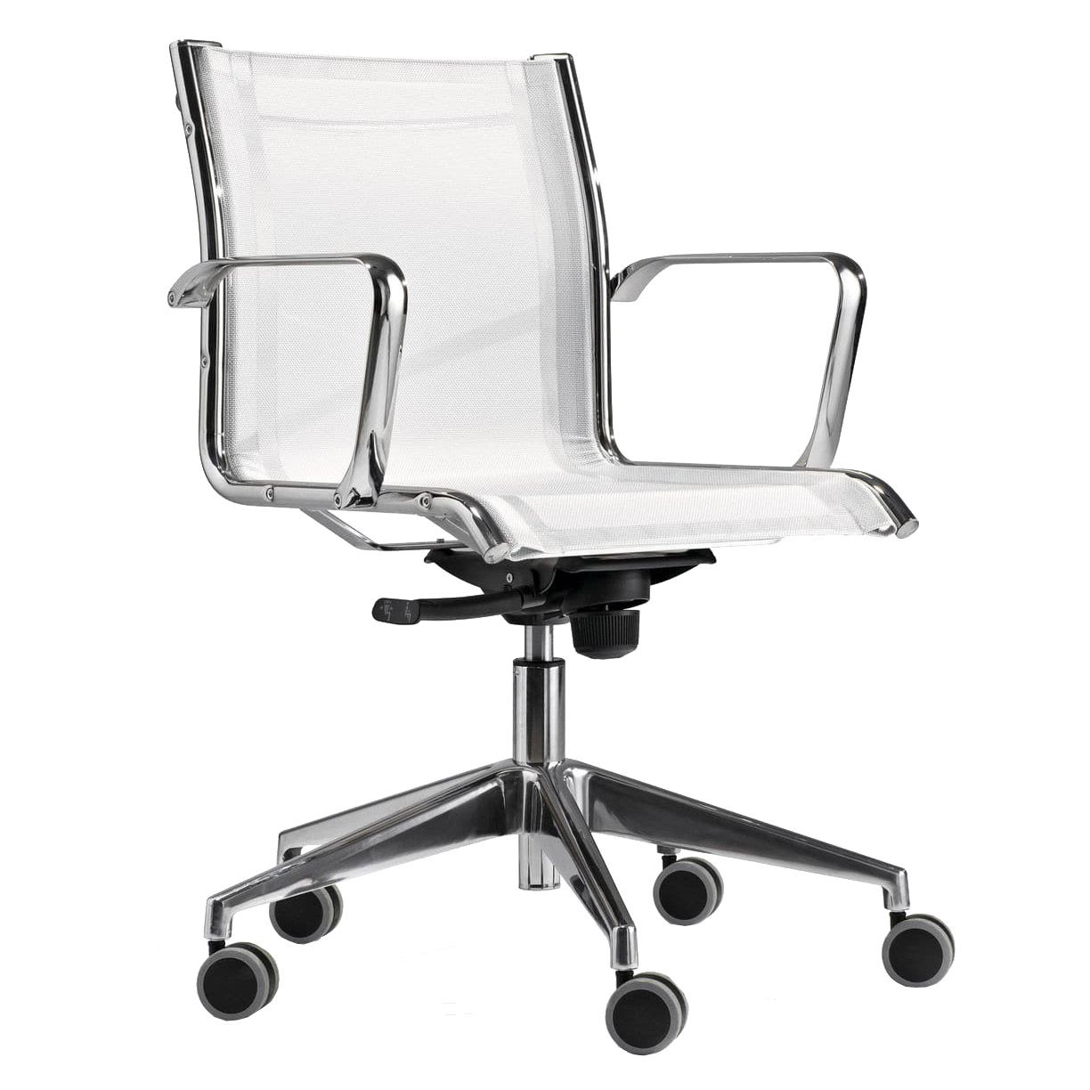 Visitor mesh chair with chromed 5-star metal base B-303 Sky Rete