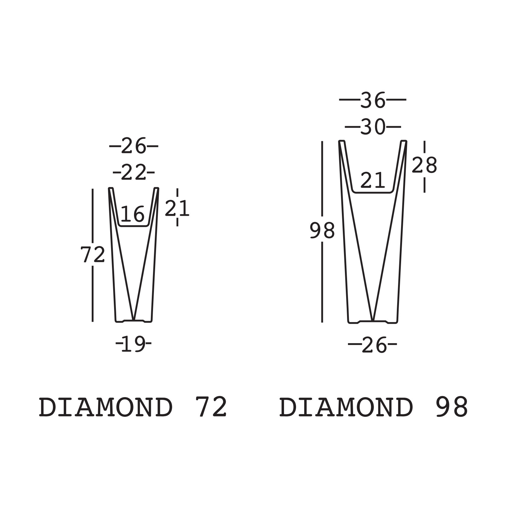 Polyethylene vase Diamond 72