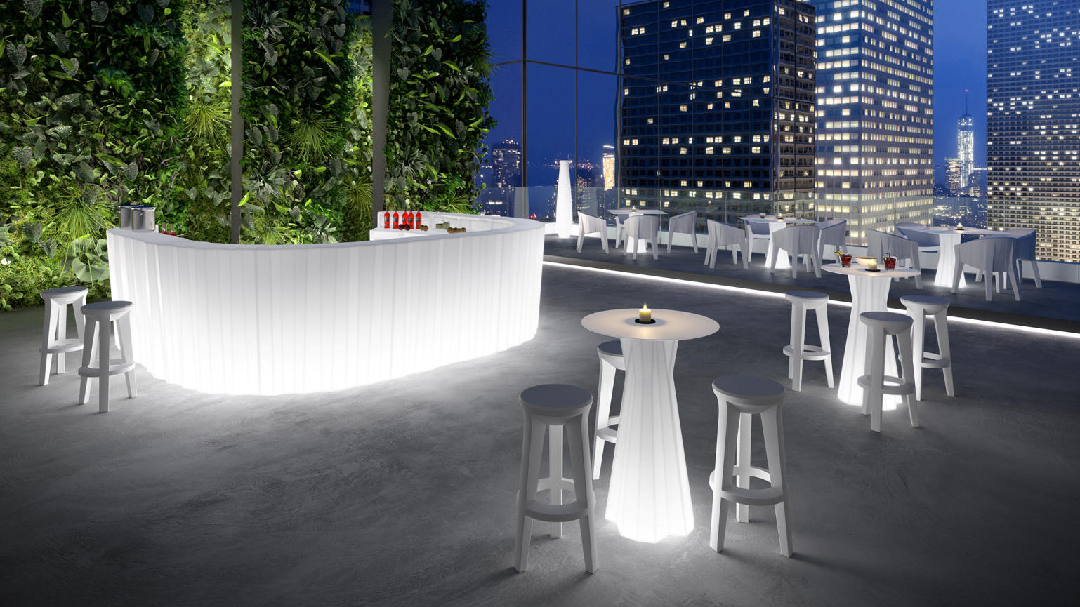 Polyethylene corner bar counter Frozen