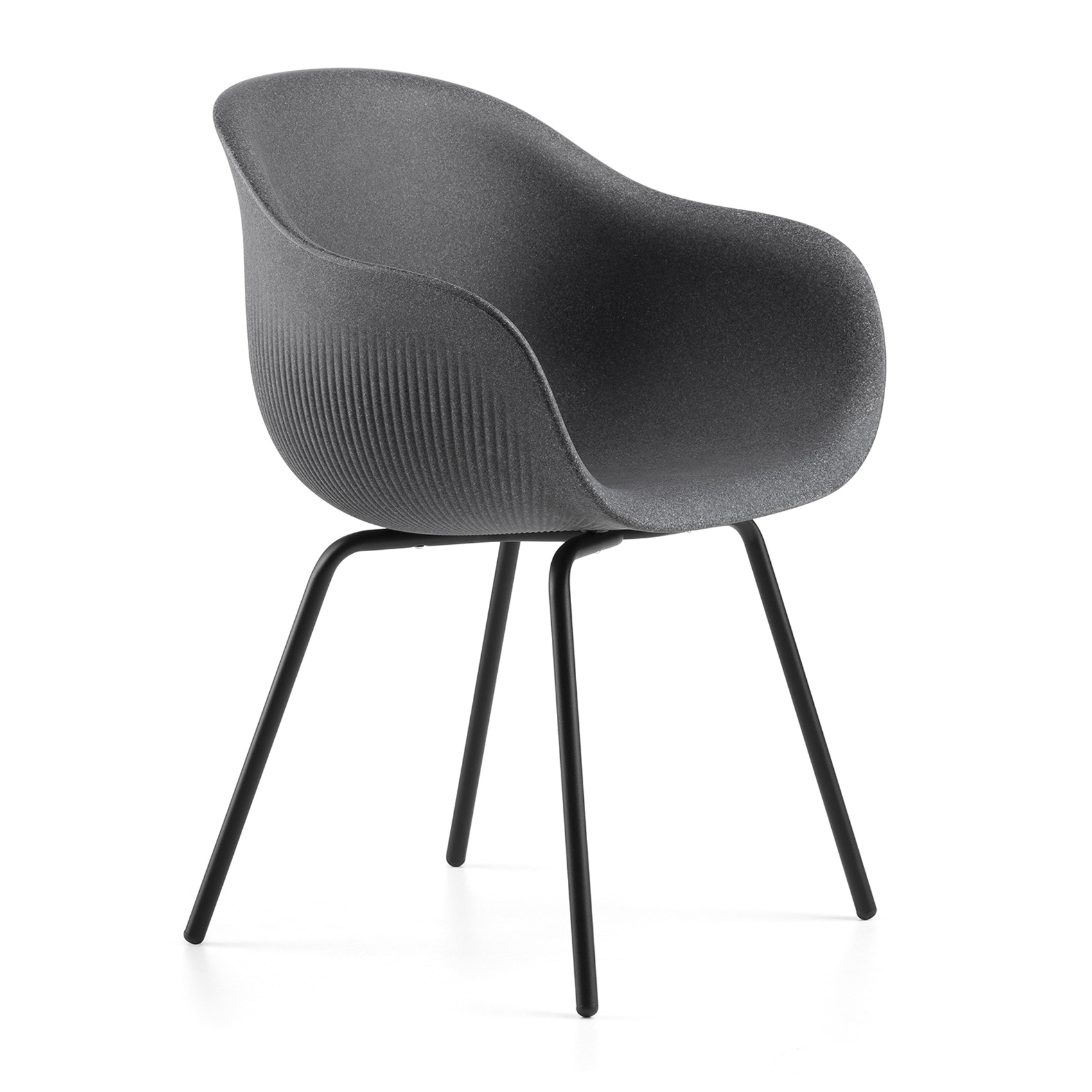 Polyethylene armchair with metal legs B-Fade