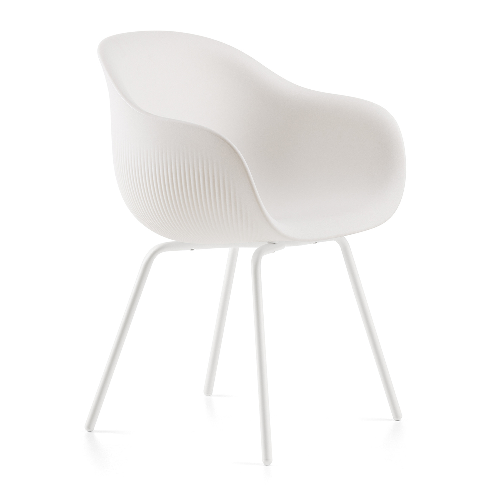 Polyethylene armchair with metal legs B-Fade