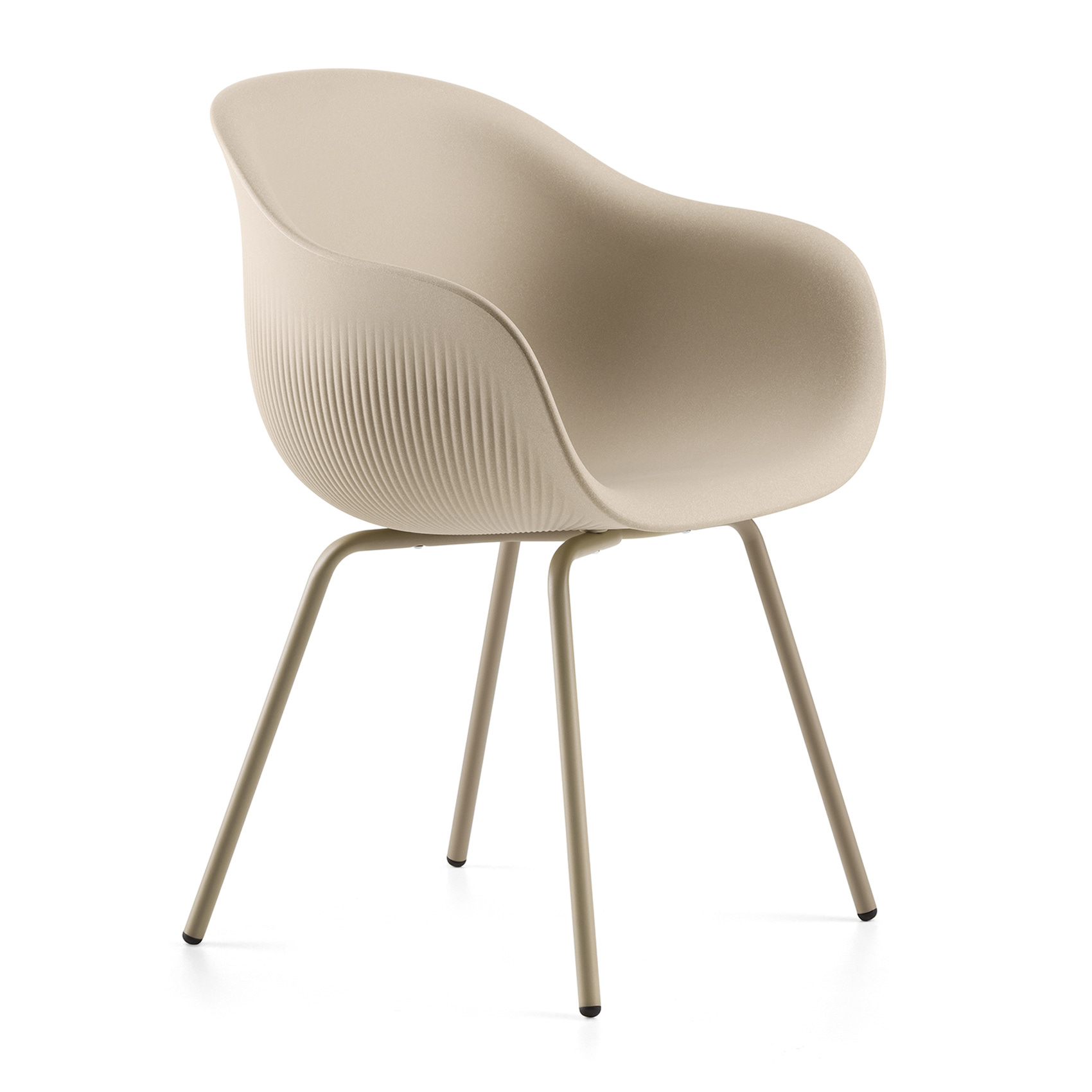 Polyethylene armchair with metal legs B-Fade