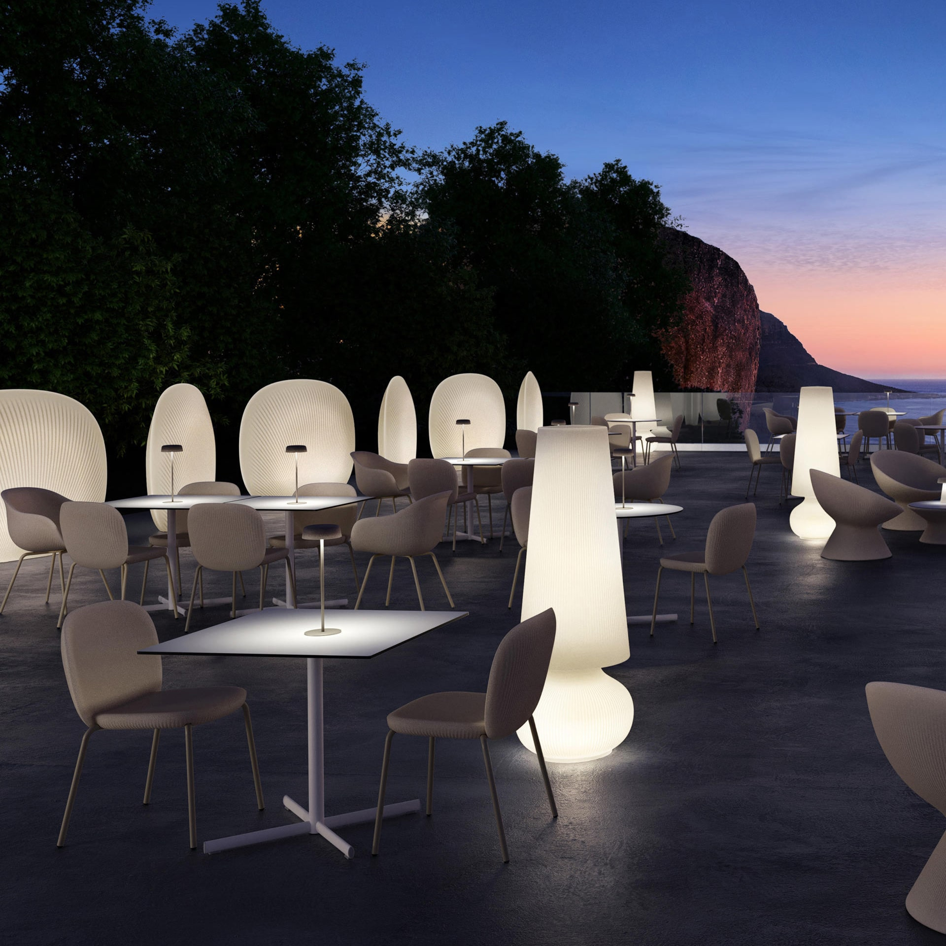 Large Polyethylene Outdoor Floor Lamp Fade