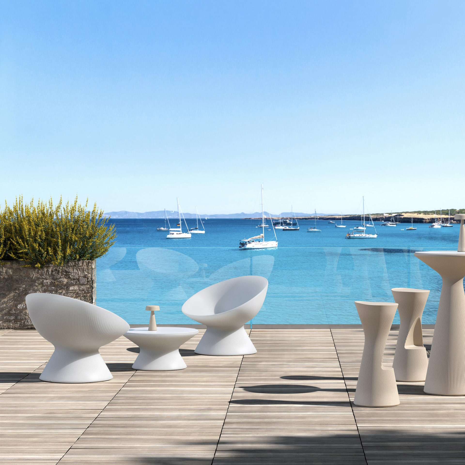 Polyethylene lounge armchair M-Fade