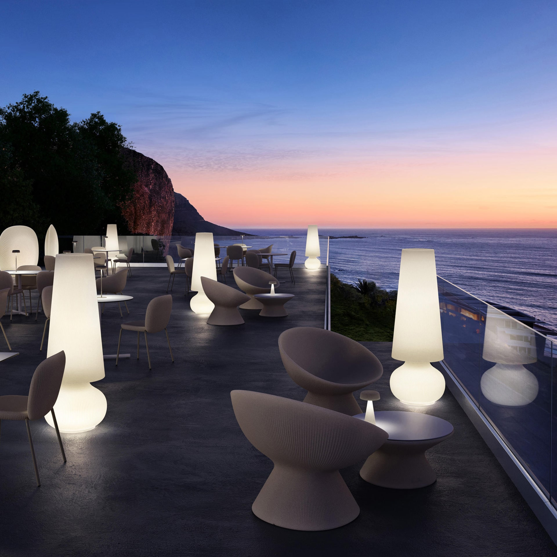 Polyethylene lounge armchair M-Fade