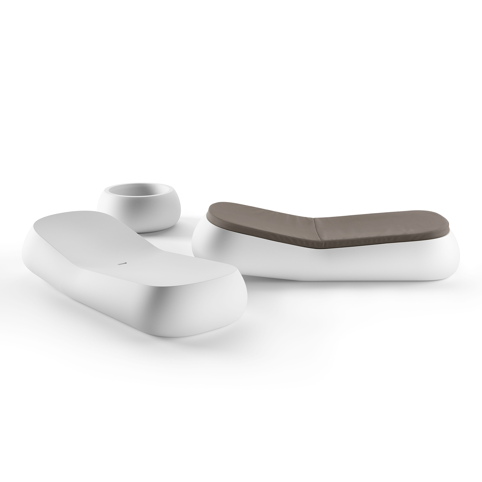 Polyethylene reclining chaise Gumball