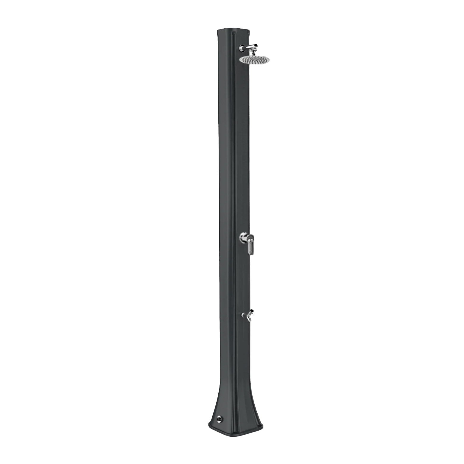Freestanding solar shower with footwasher