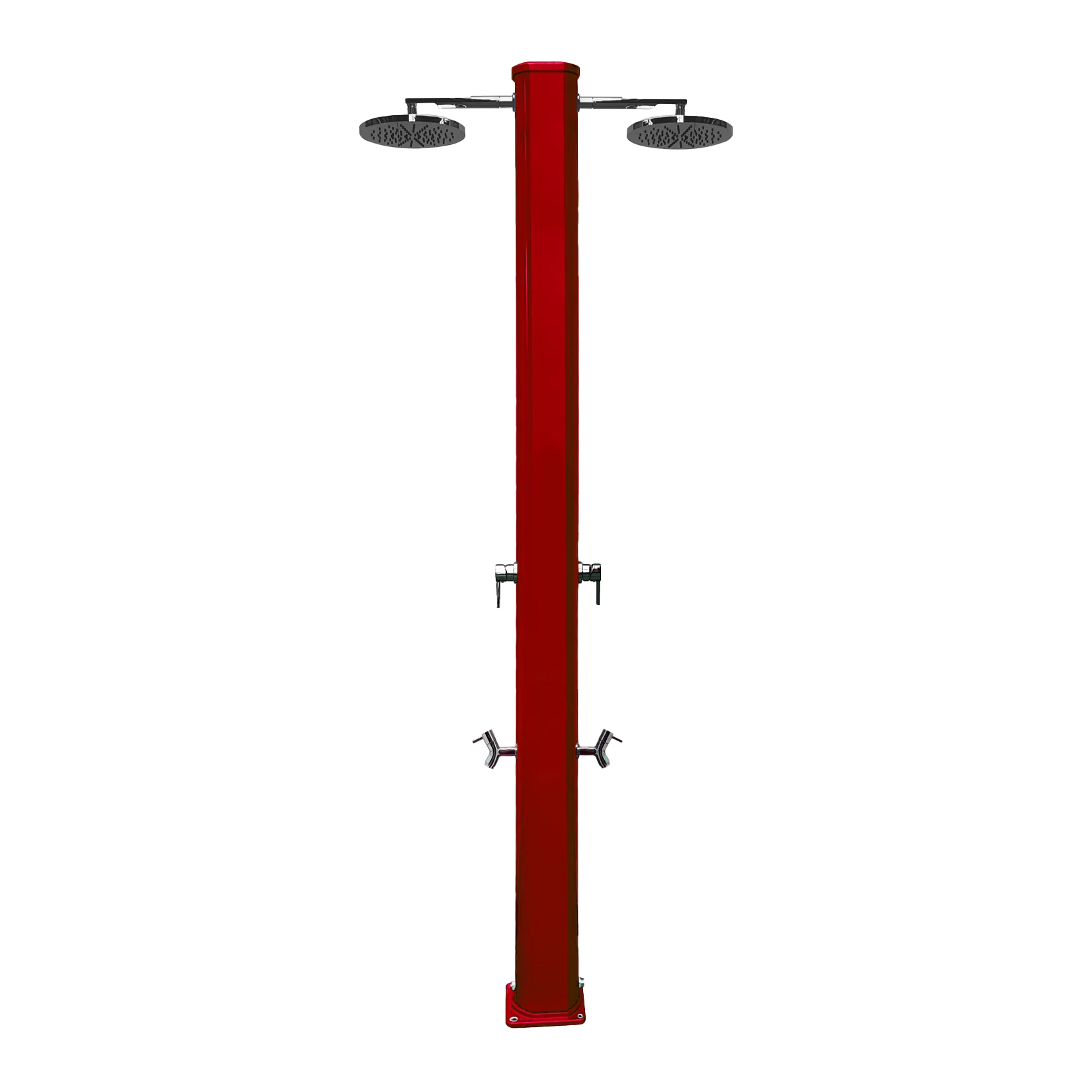 Aluminum shower with 2 heads & footwashers