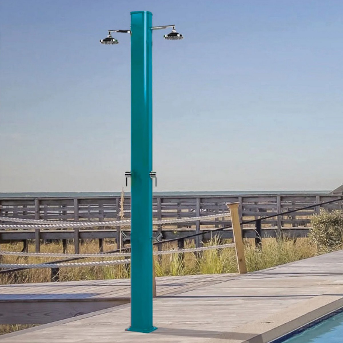 Aluminum outdoor shower with 2 heads and 2 footwashers Big Jolly S A365/2