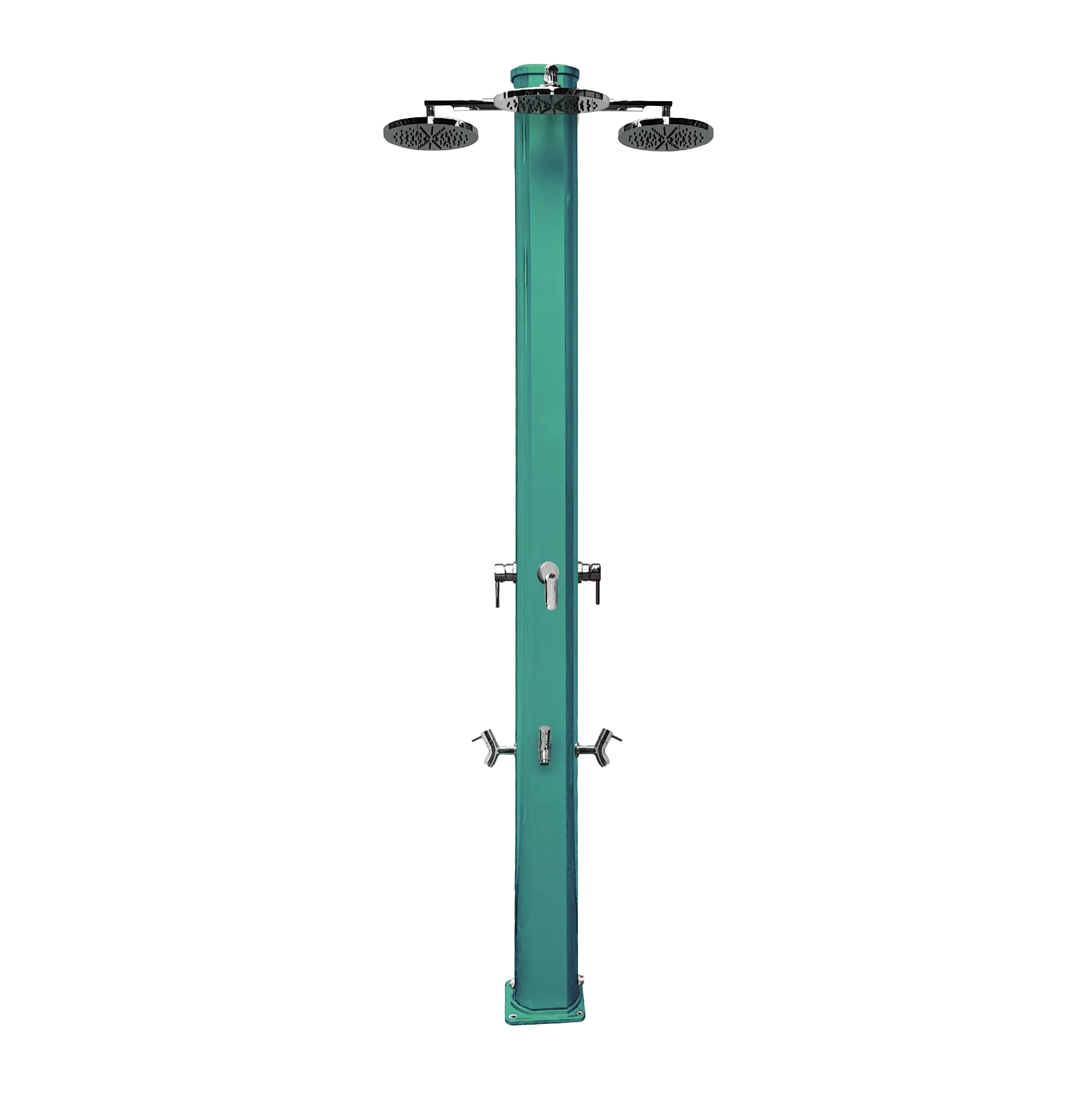 Aluminum outdoor shower with 3 heads and 3 footwashers Big Jolly S A365/3