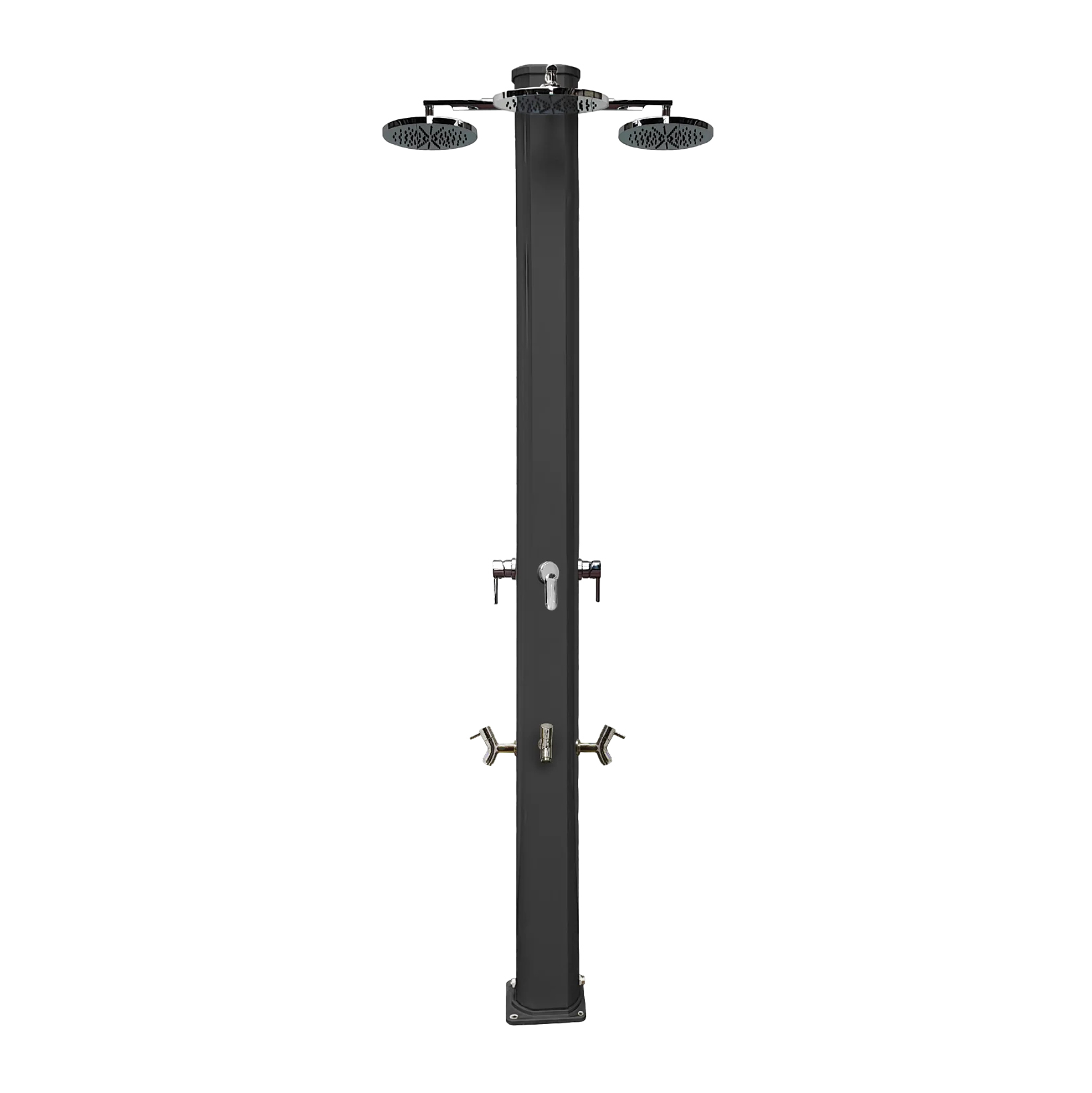 Aluminum outdoor shower with 3 heads and 3 footwashers Big Jolly S A365/3