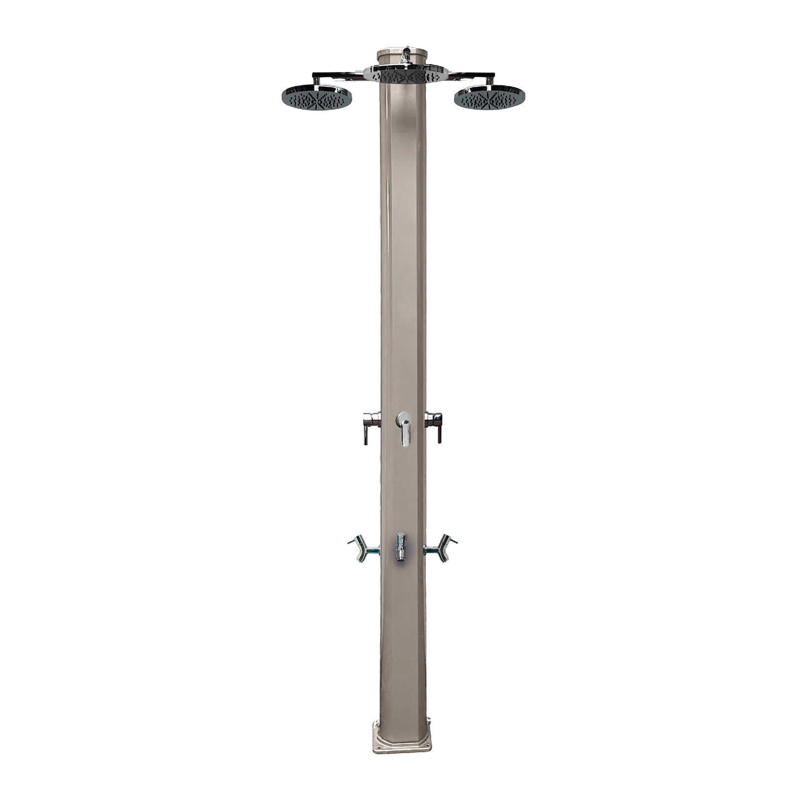 Aluminum outdoor shower with 3 heads and 3 footwashers Big Jolly S A365/3