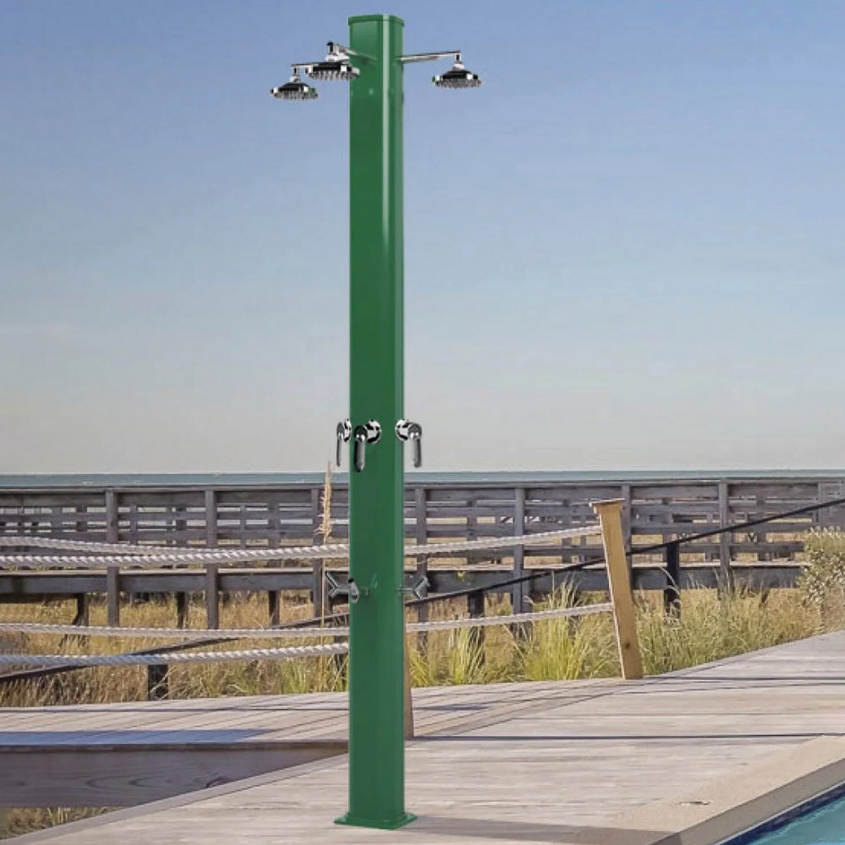 Aluminum outdoor shower with 3 heads and 3 footwashers Big Jolly S A365/3