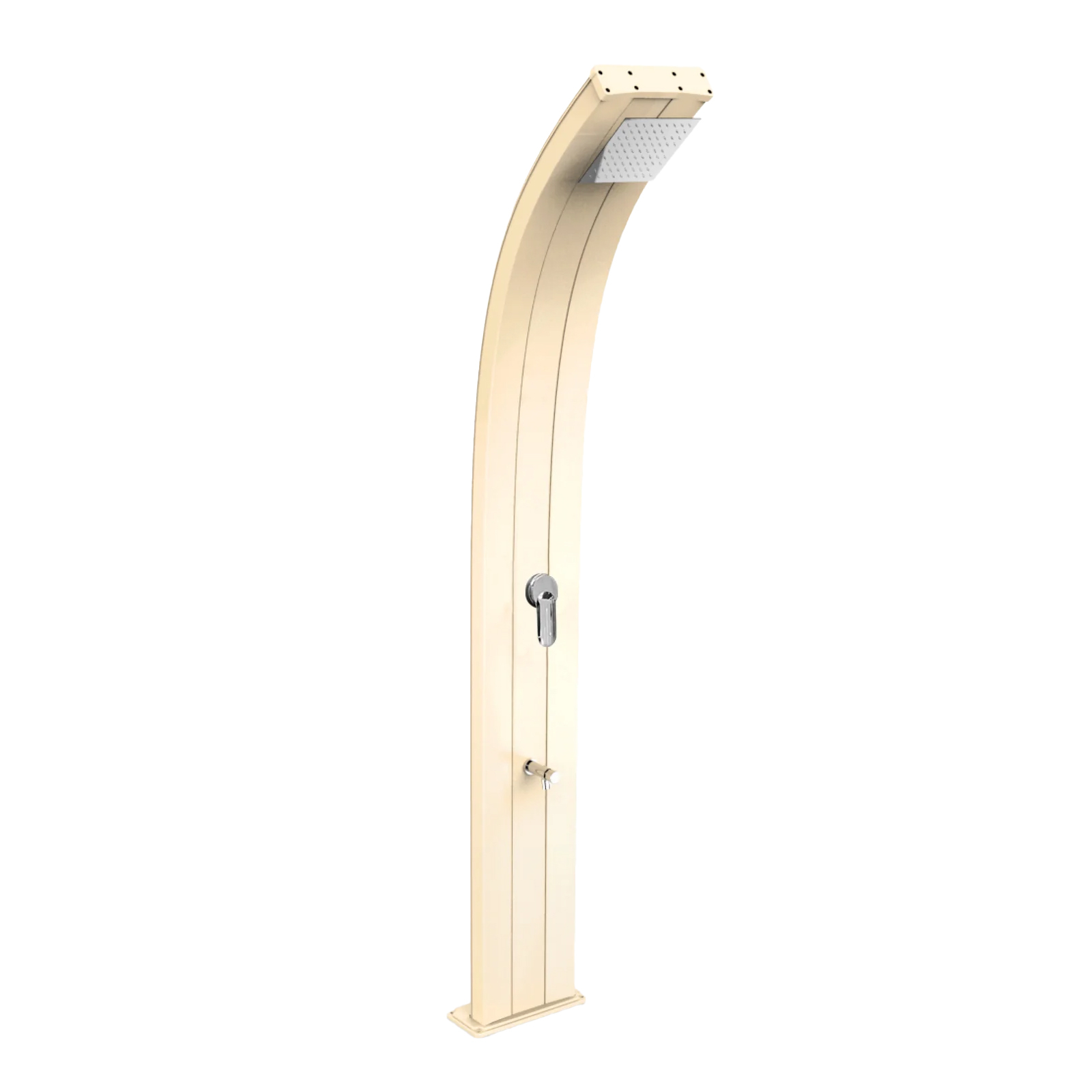 Aluminum solar shower with temporized footwasher Dada D320