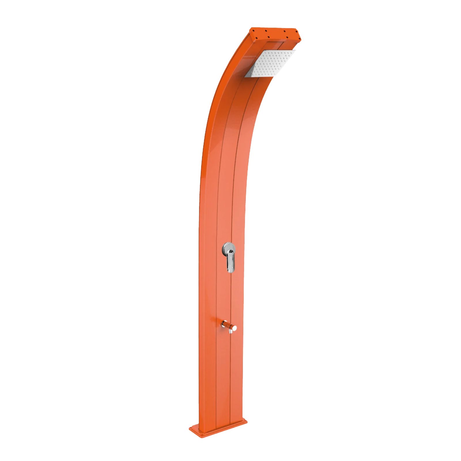 Aluminum solar shower with temporized footwasher Dada D320