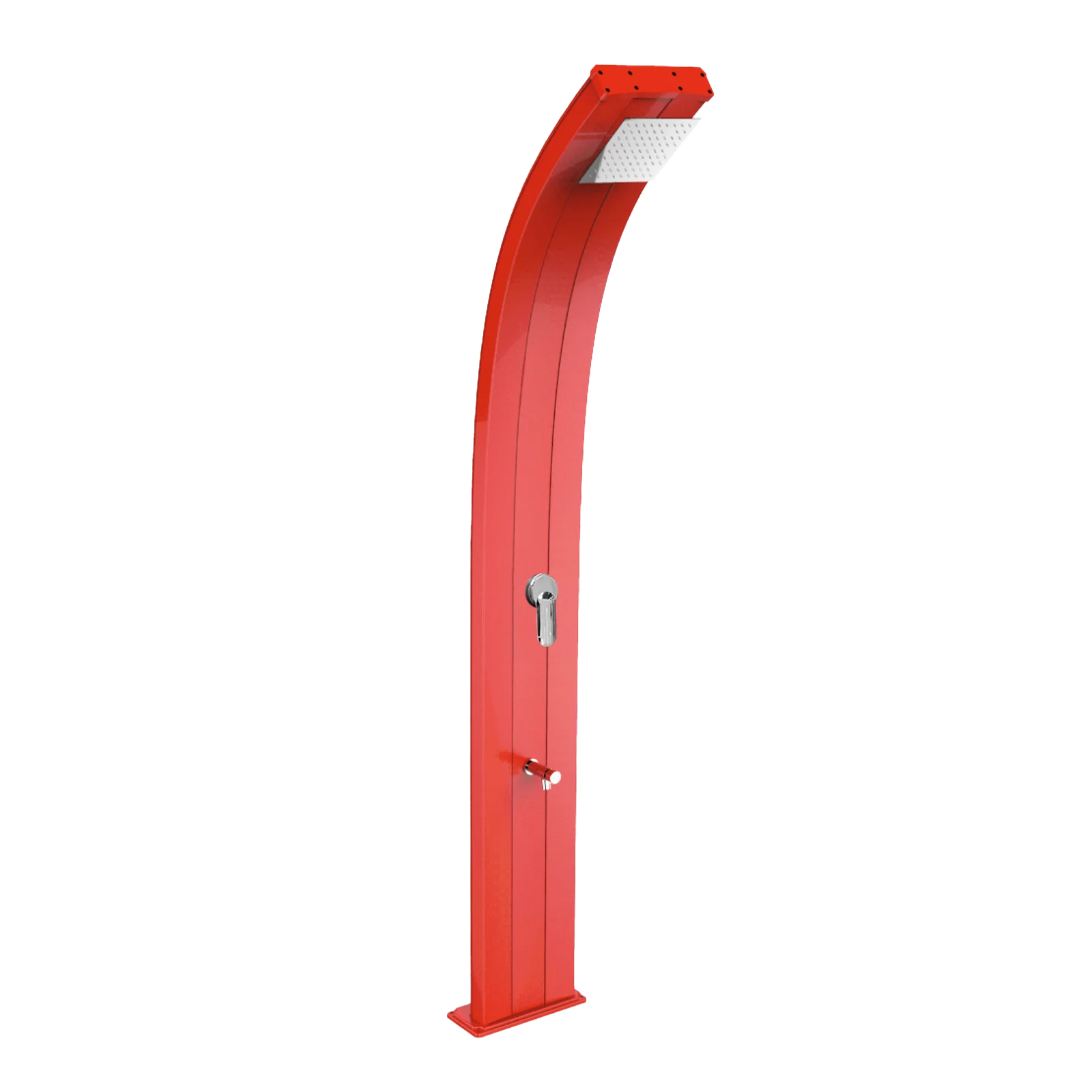 Aluminum solar shower with temporized footwasher Dada D320