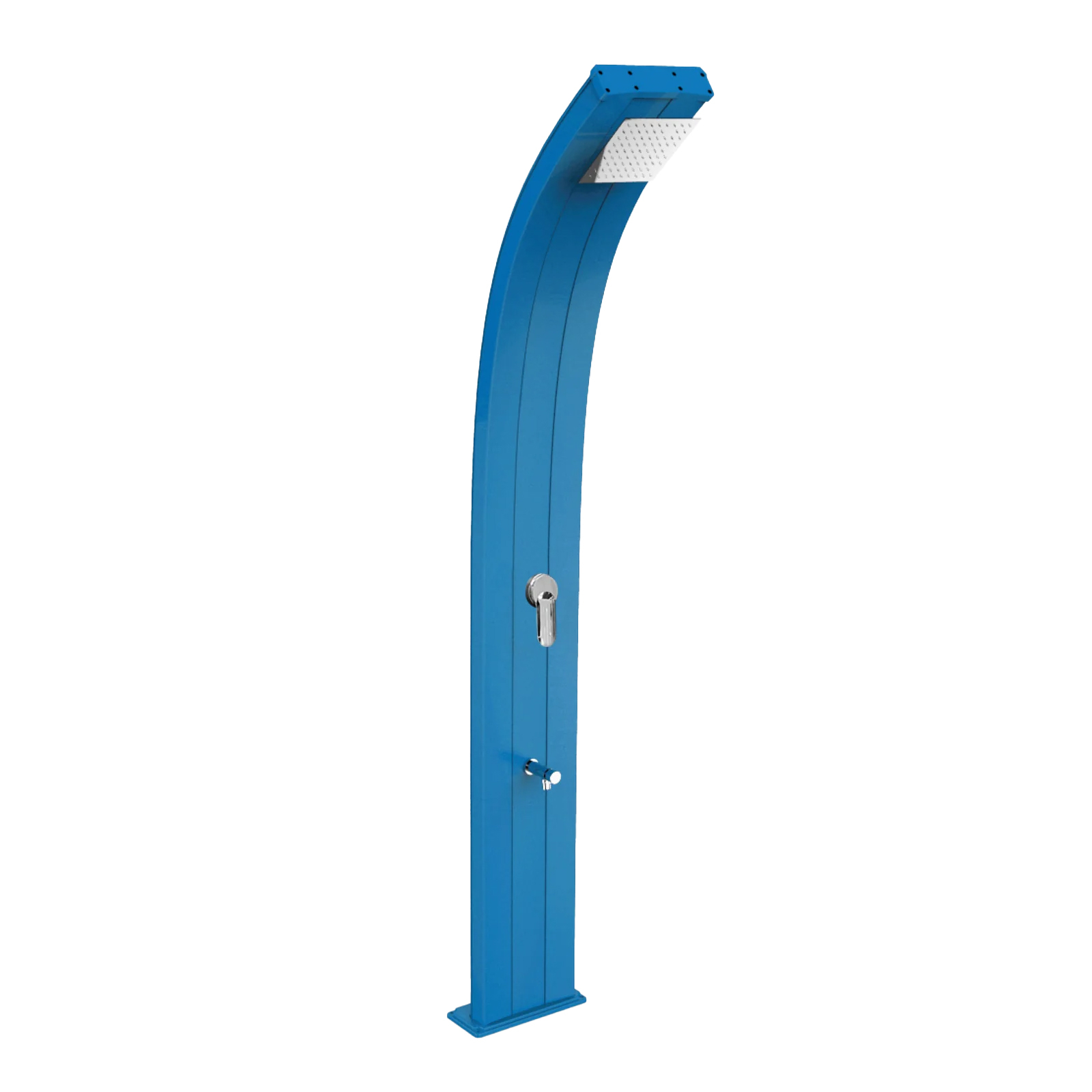 Aluminum solar shower with temporized footwasher Dada D320