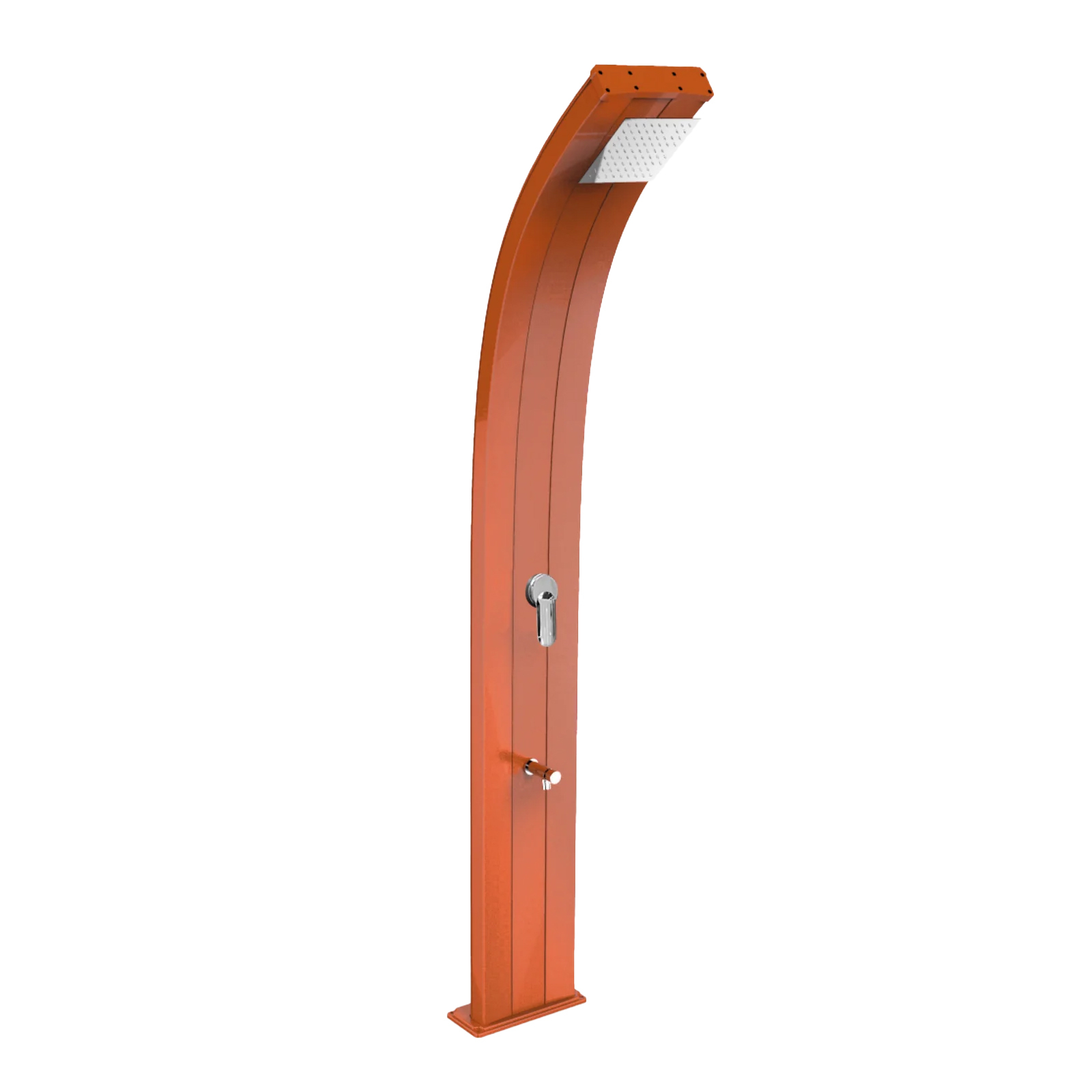 Aluminum solar shower with temporized footwasher Dada D320