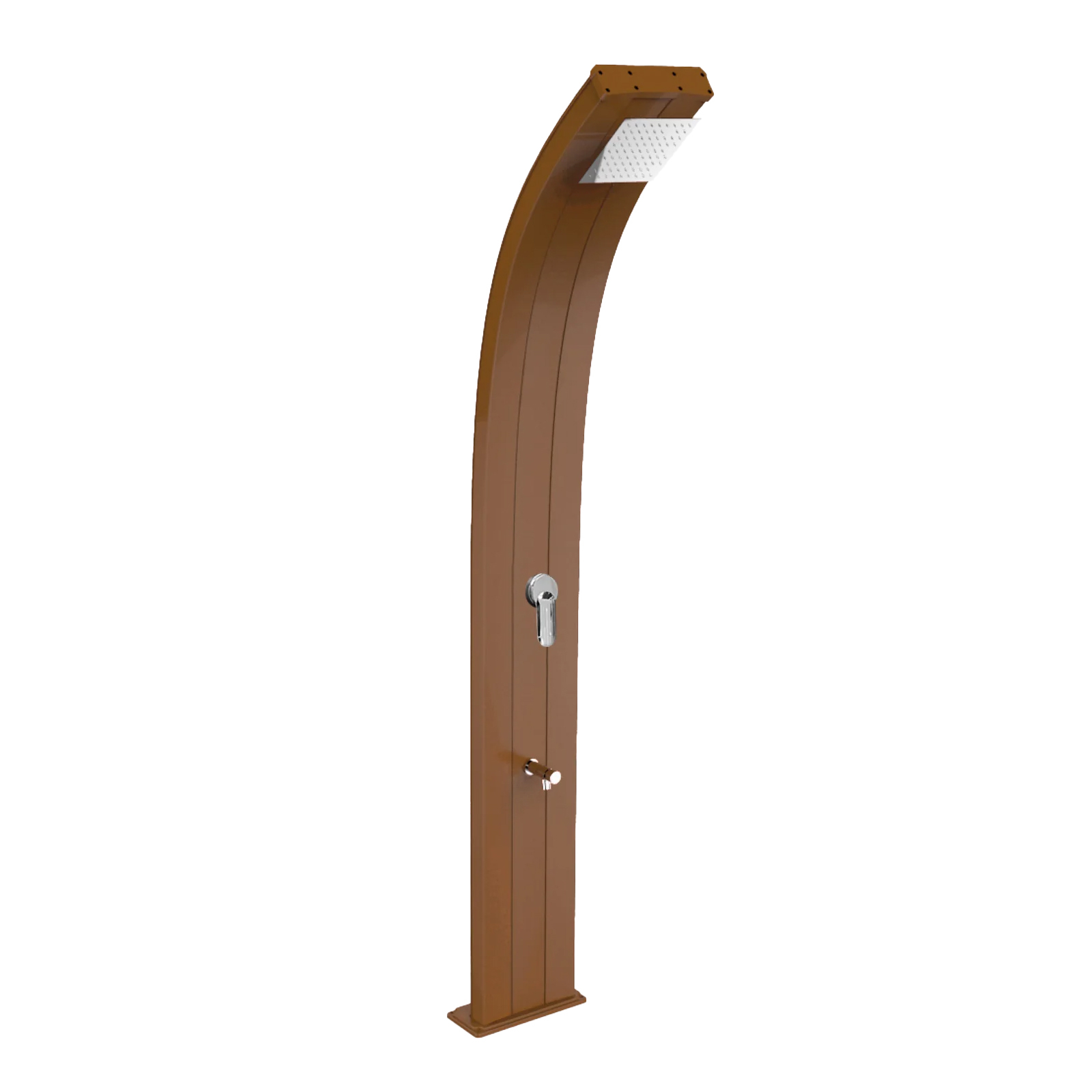 Aluminum solar shower with temporized footwasher Dada D320