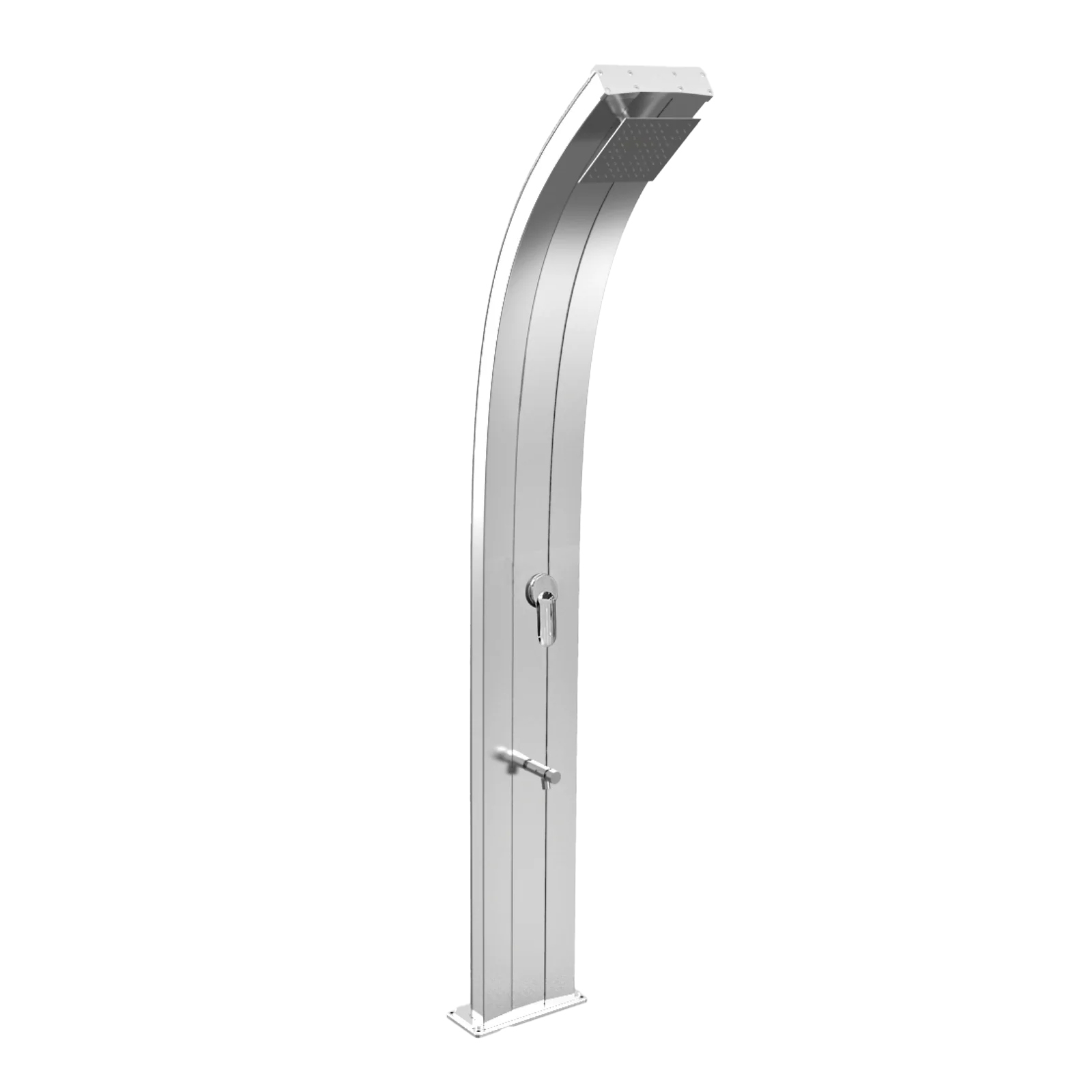 Aluminum solar shower with temporized footwasher Dada D320