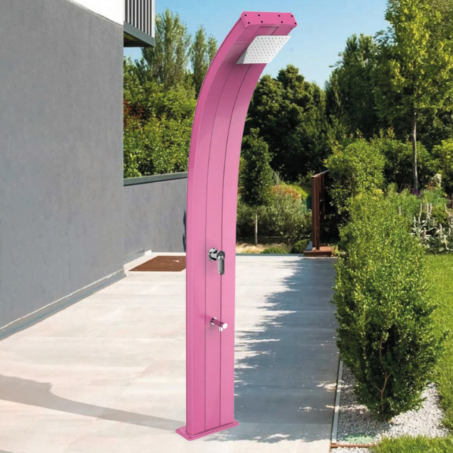 Aluminum shower with temporized footwasher Dada D325