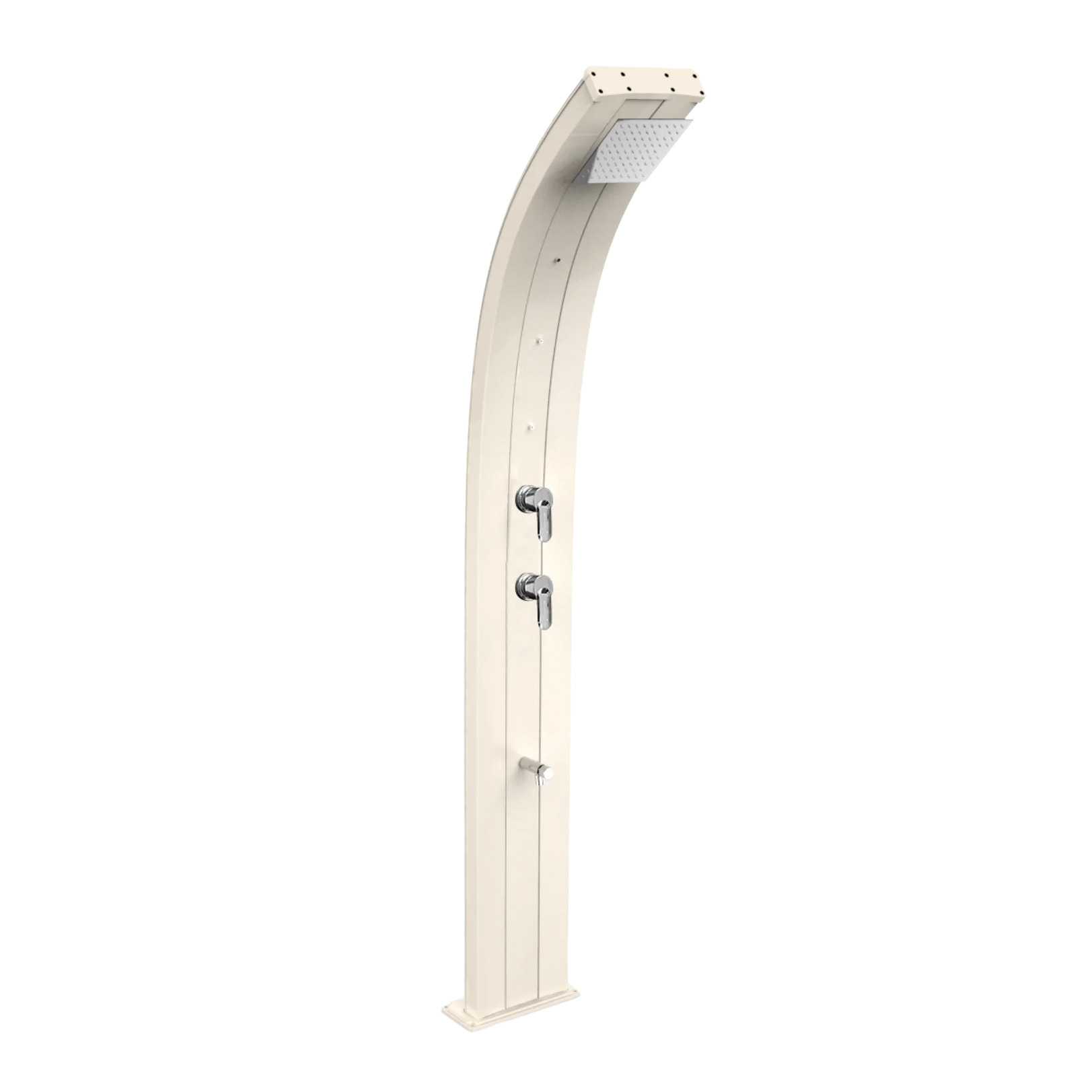 Aluminum solar shower with temporized footwasher and nebulizers Dada D350