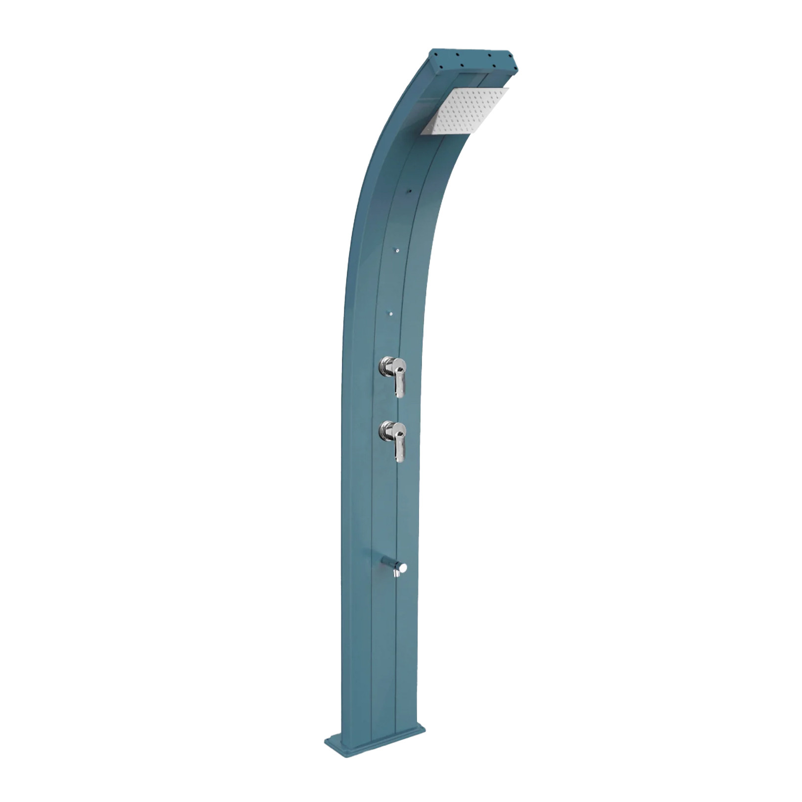 Aluminum solar shower with temporized footwasher and nebulizers Dada D350
