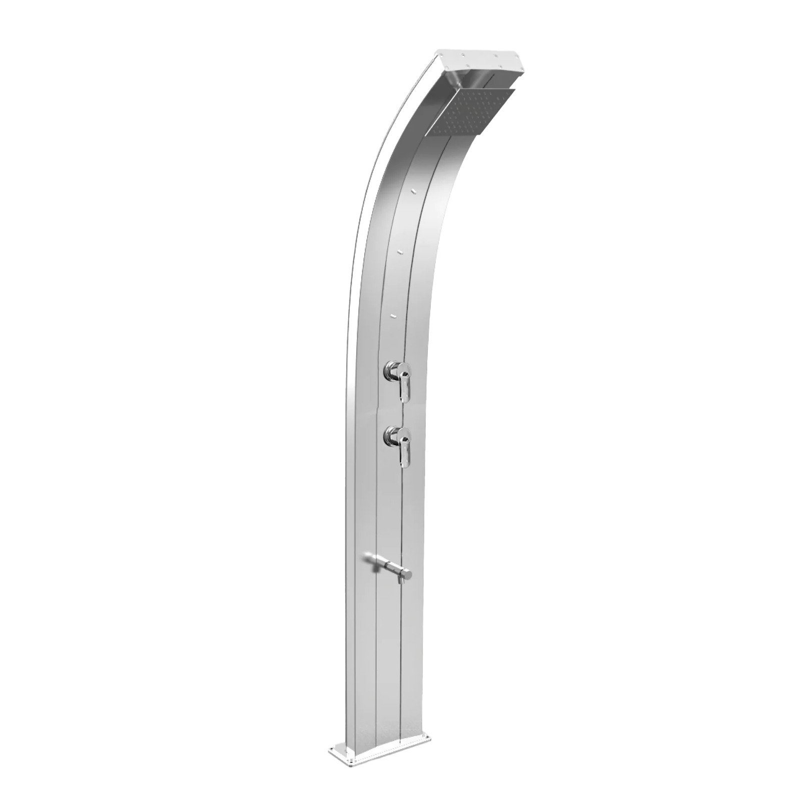 Aluminum solar shower with temporized footwasher and nebulizers Dada D350
