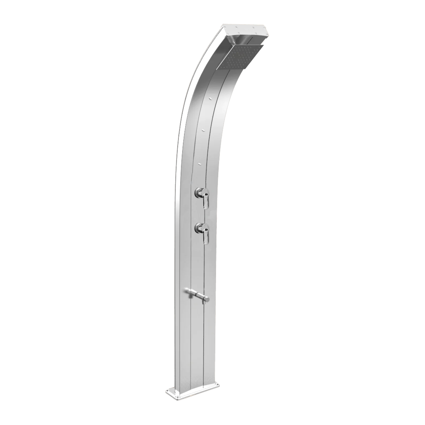 Aluminum shower with footwasher and nebulizers