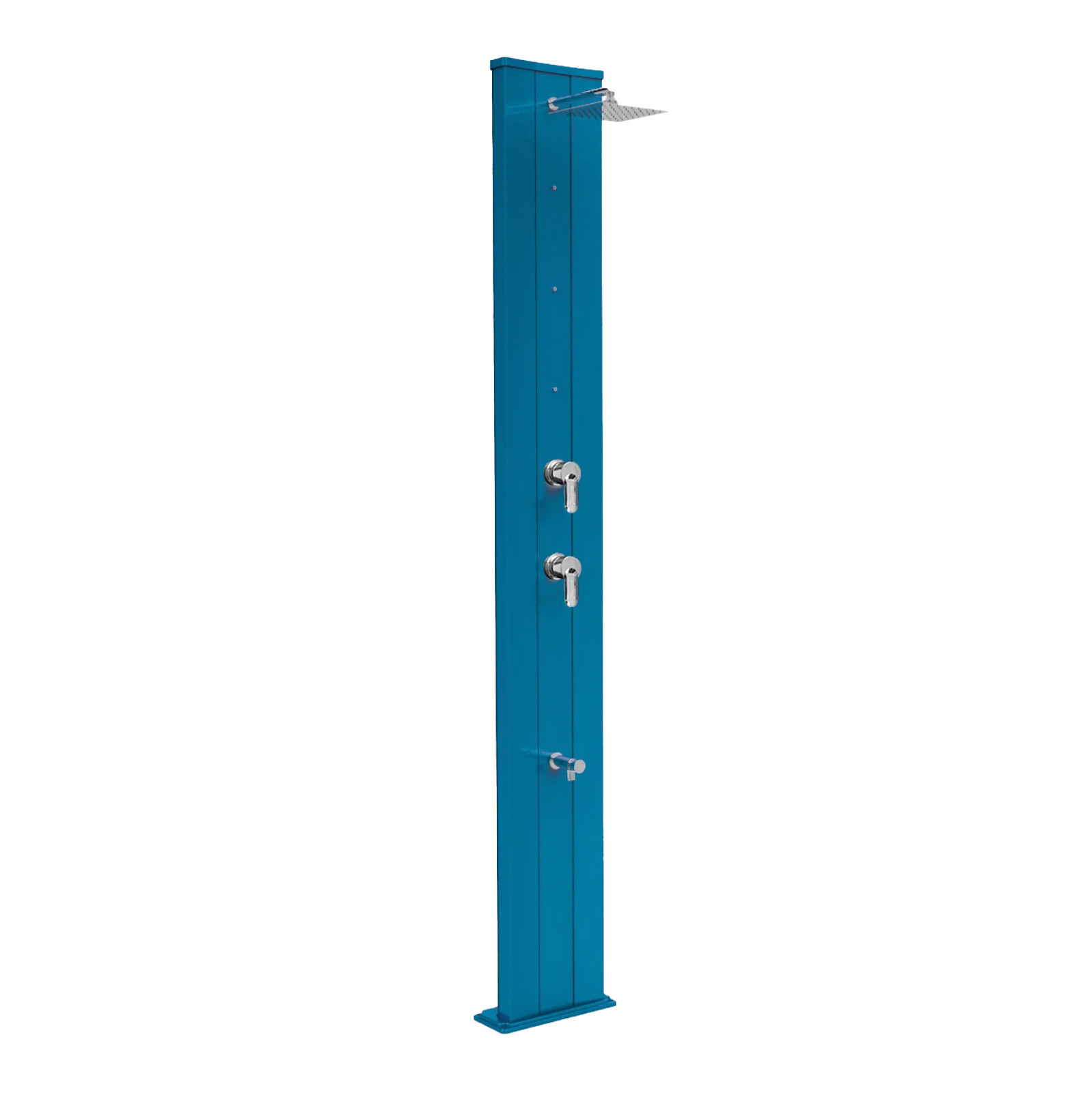 Aluminum solar shower with timed footwasher, diverter and nebulizers Dada S D450
