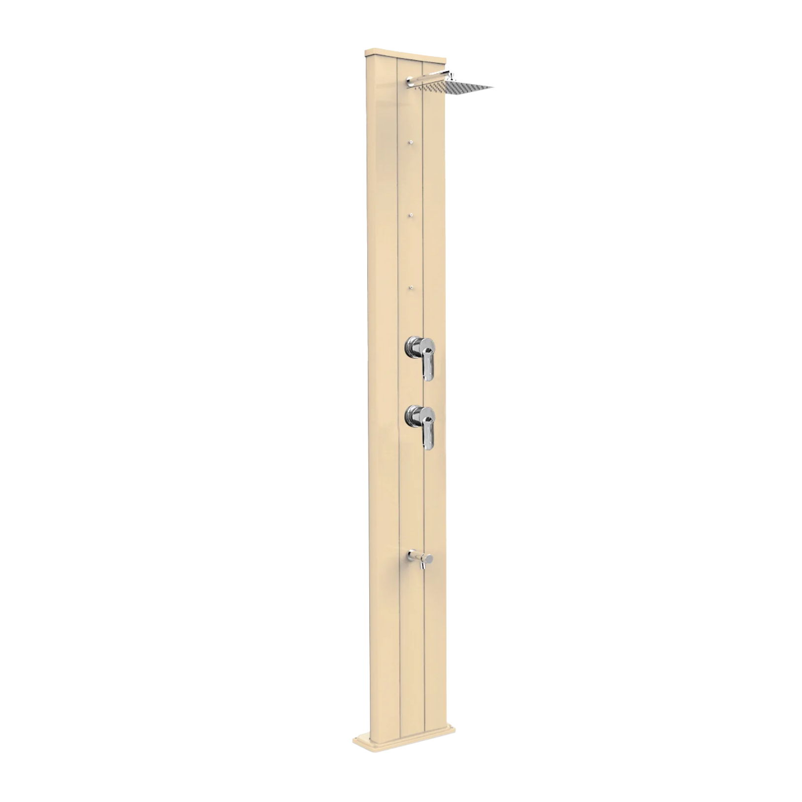 Aluminum shower with footwasher and nebulizers