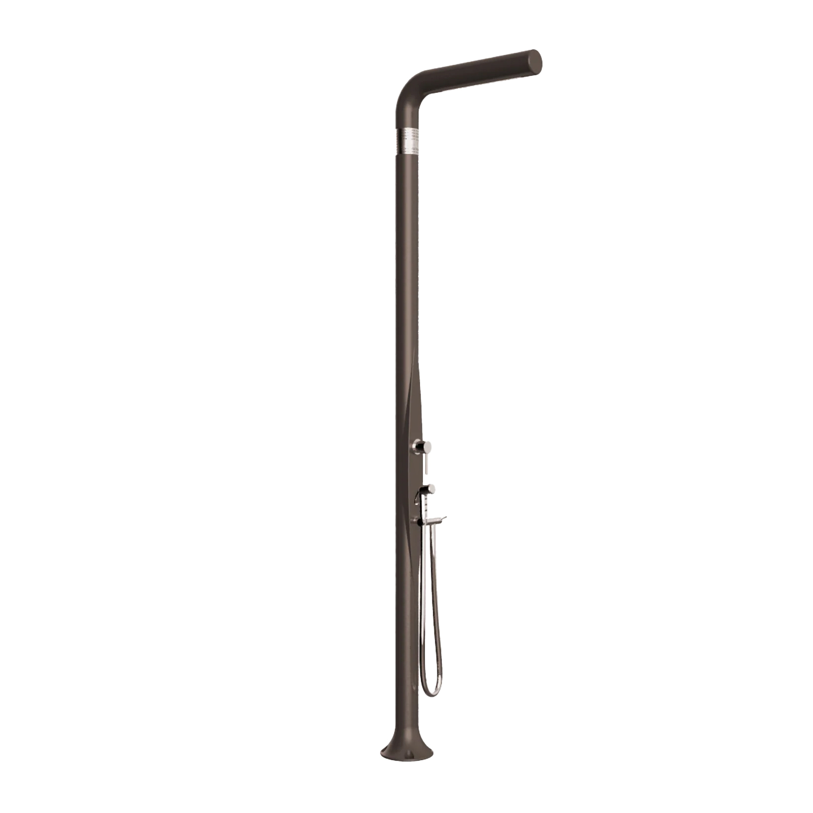 Freestanding outdoor shower with hand shower
