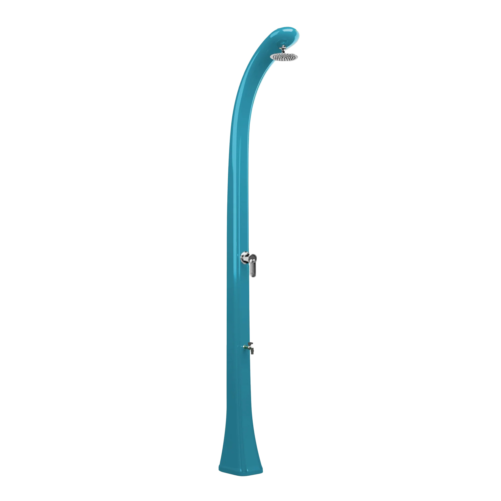 Freestanding solar shower with footwasher