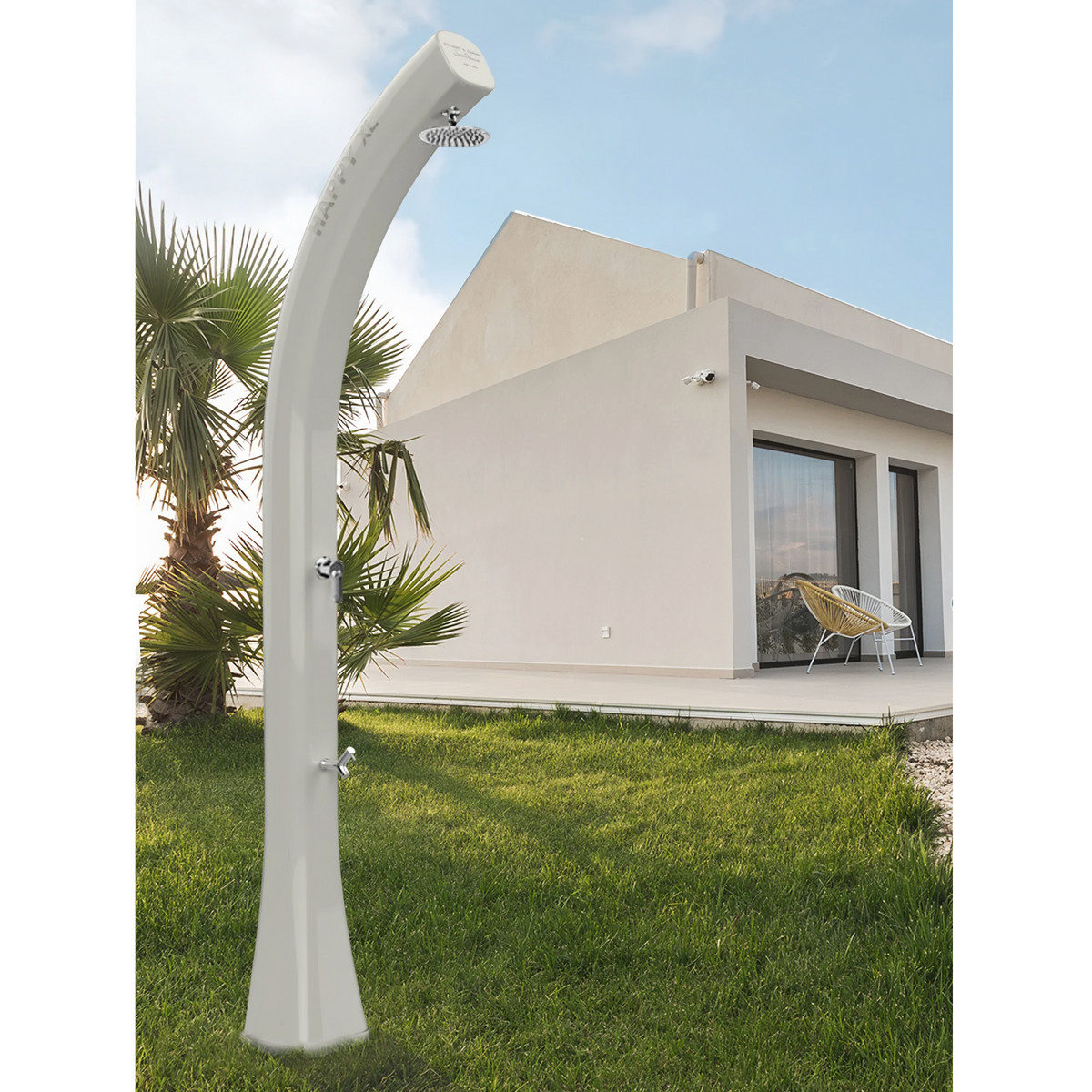 Freestanding solar shower with footwasher Happy XL H420