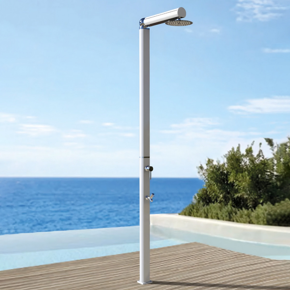 Freestanding outdoor shower with footwasher Quick Q325