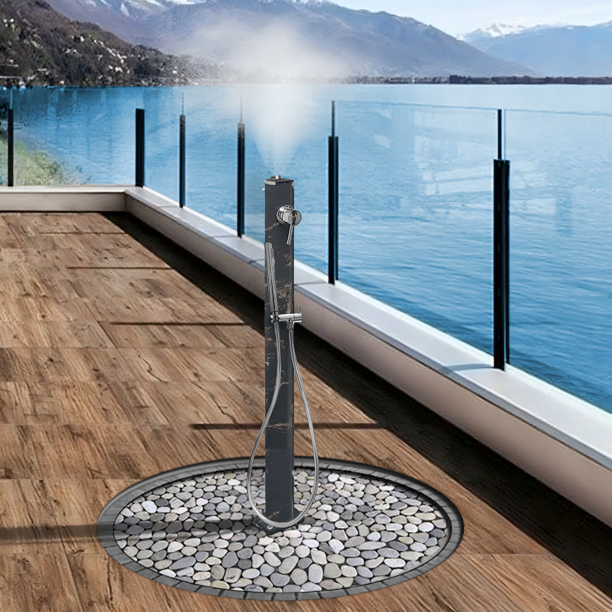 Aluminum fountain with cold water hand shower and nebulizer Quick Q655
