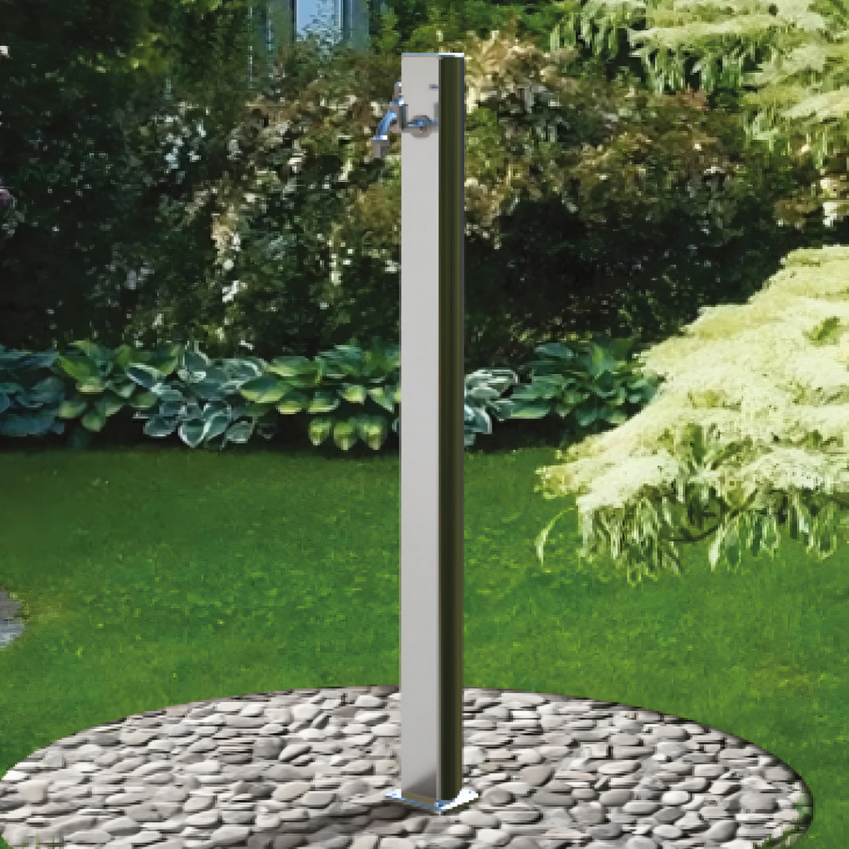 Aluminum fountain with cold water garden tap Quick Q695