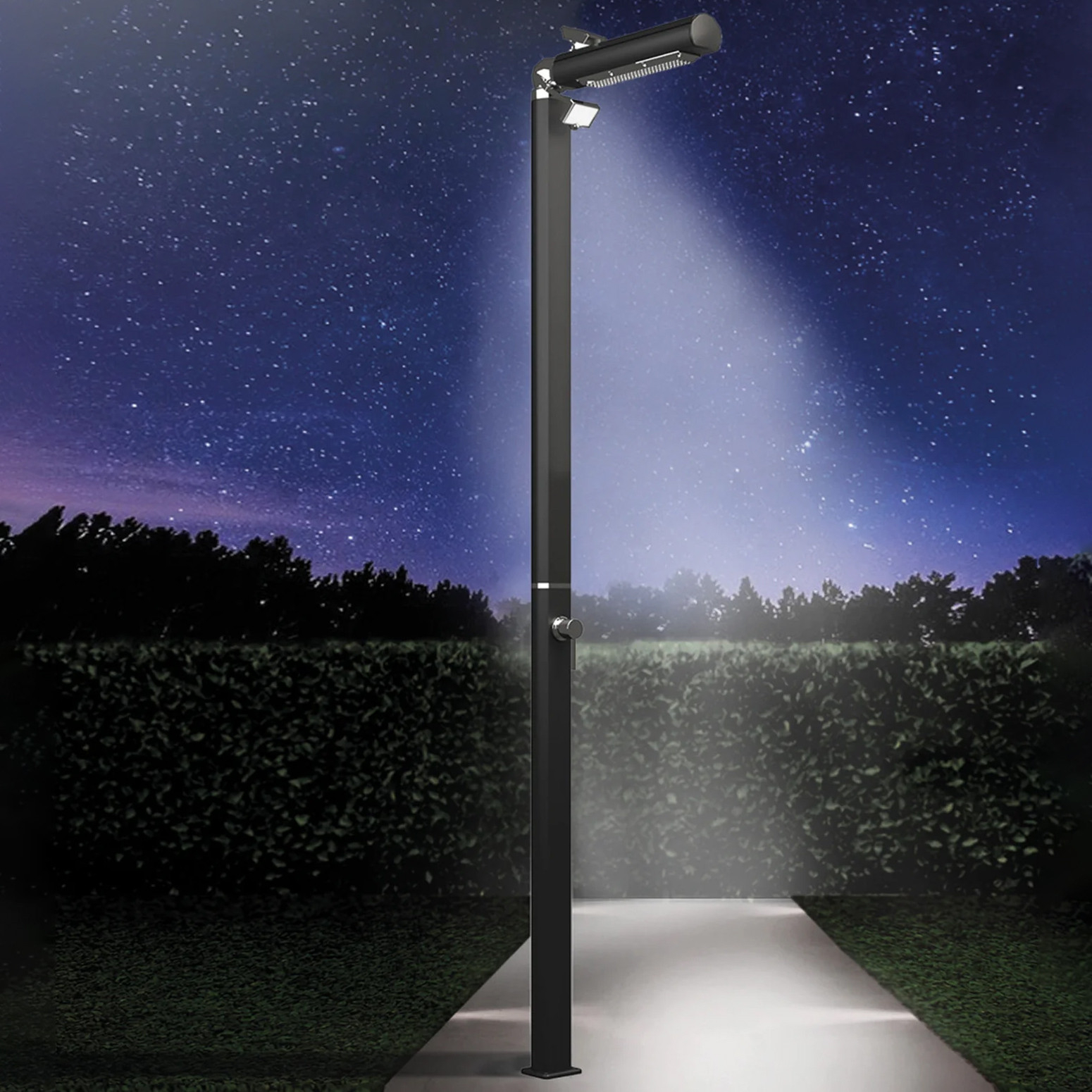 Aluminum outdoor shower with lighting Quick Q805