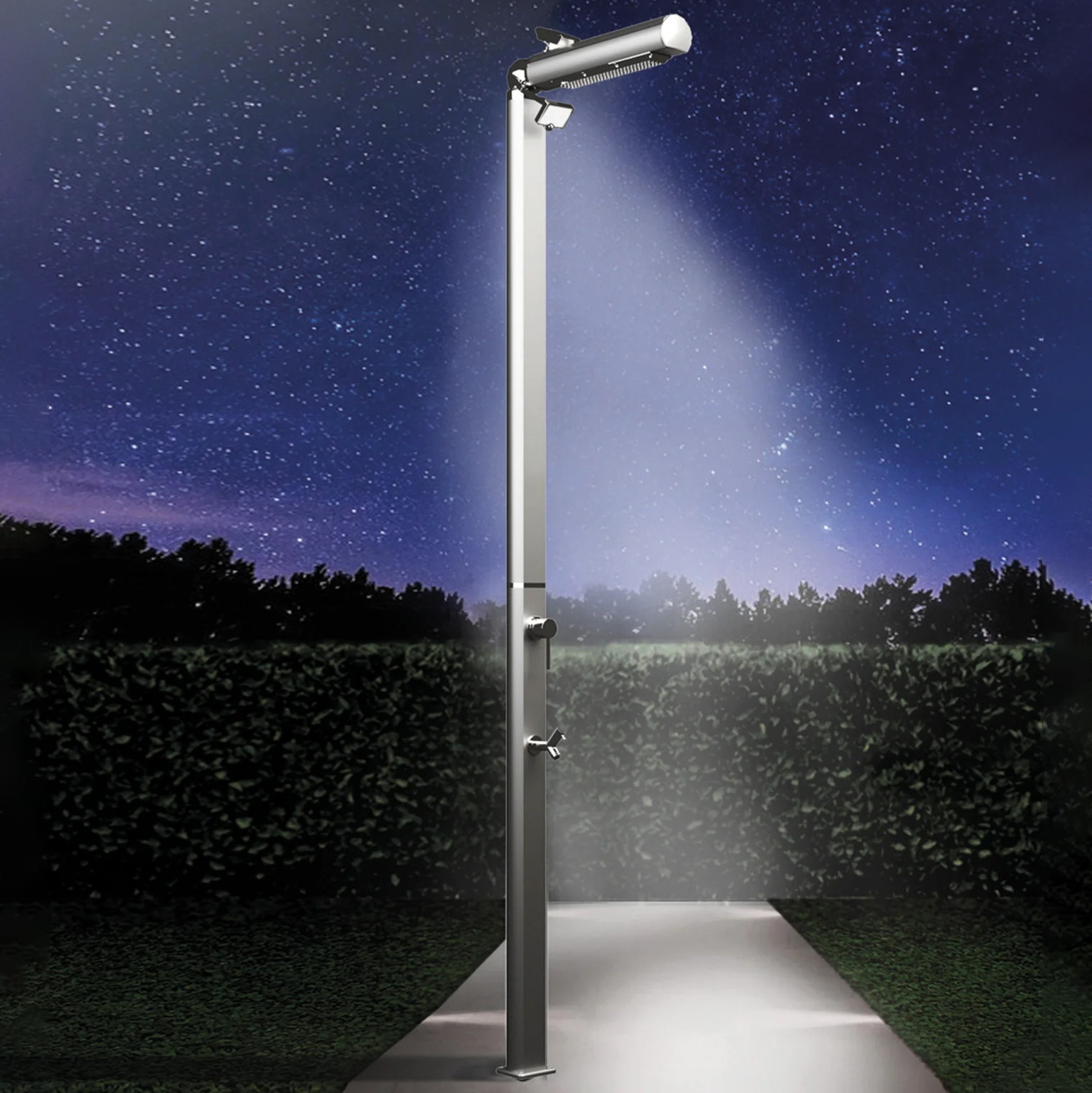 Outdoor shower with footwasher and lighting Quick Q825