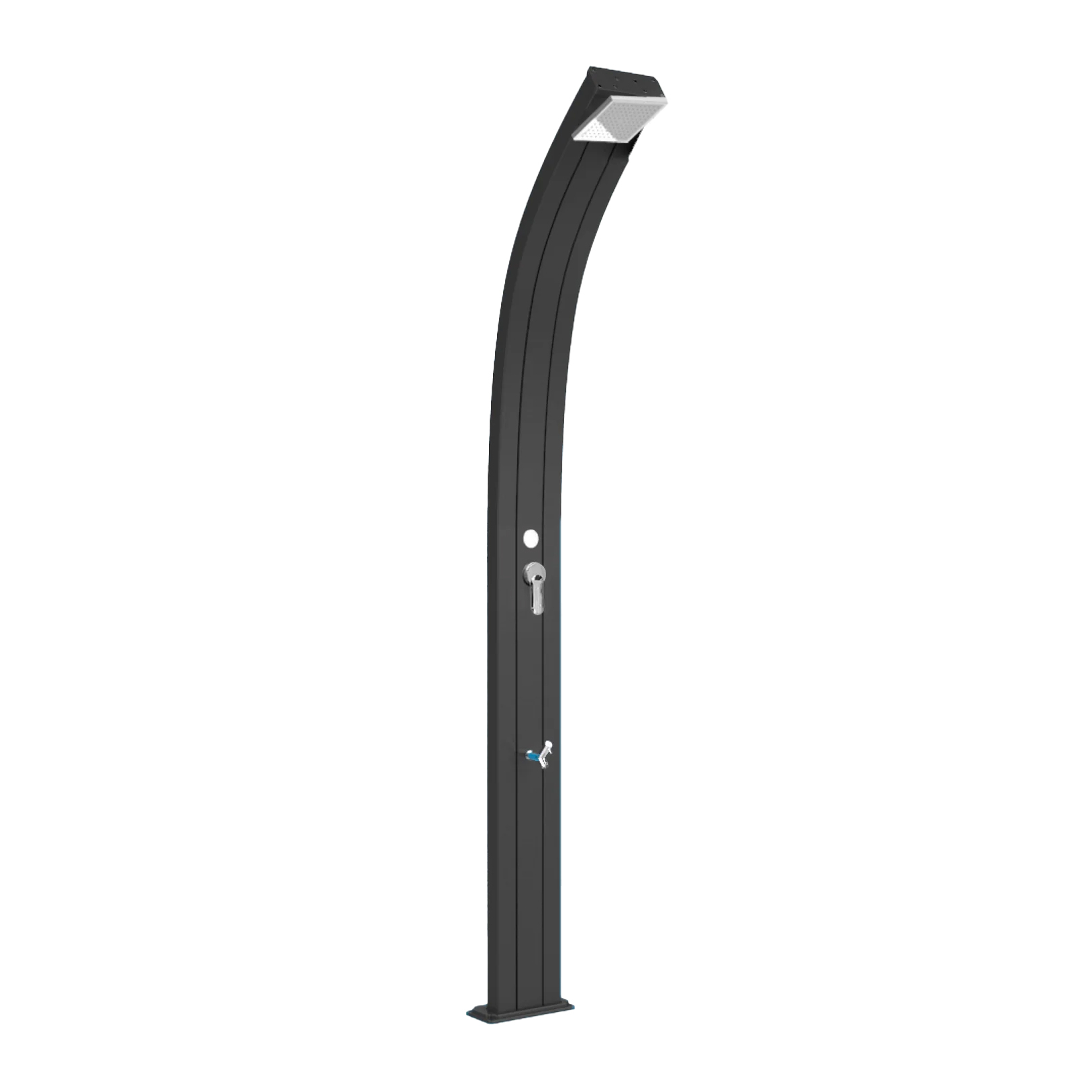 Aluminum outdoor solar shower with footwasher Spring A120