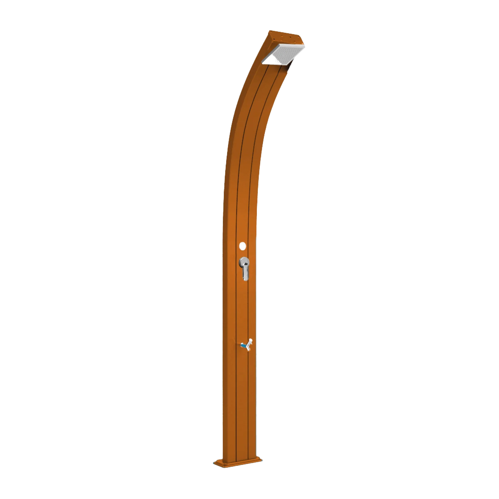 Aluminum outdoor solar shower with footwasher Spring A120