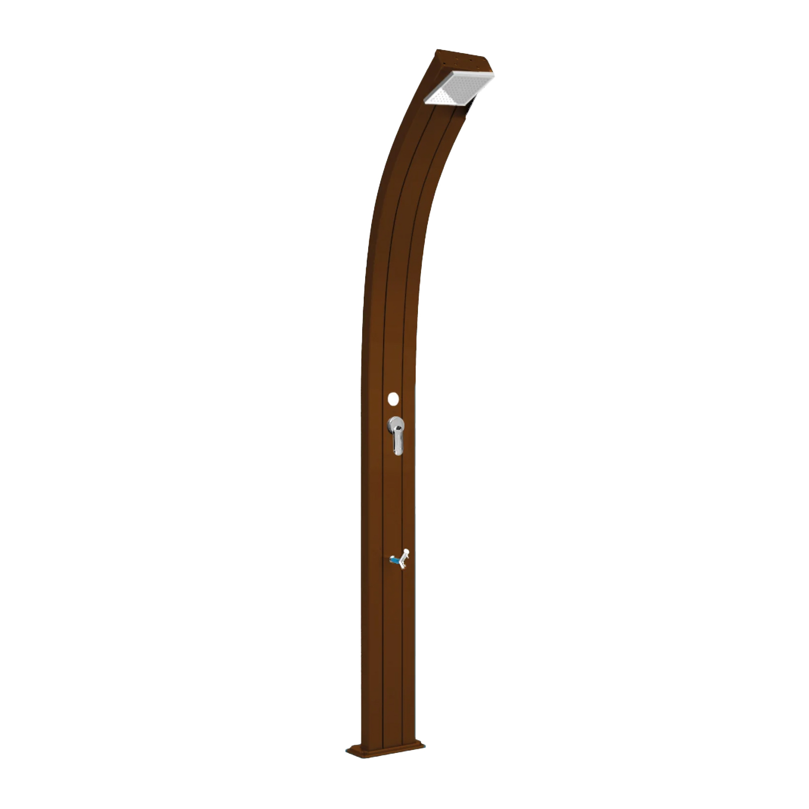 Aluminum outdoor solar shower with footwasher Spring A120