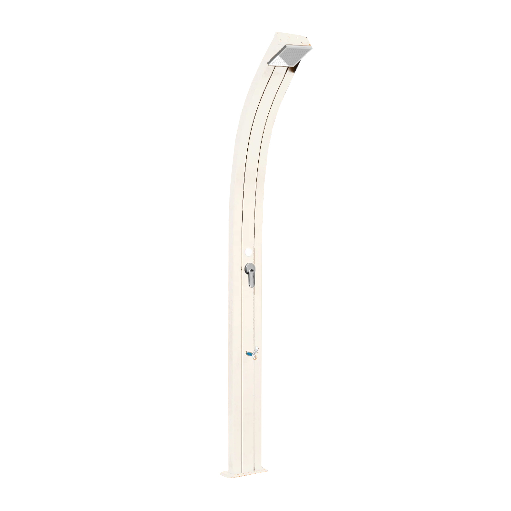 Aluminum outdoor solar shower with footwasher Spring A120