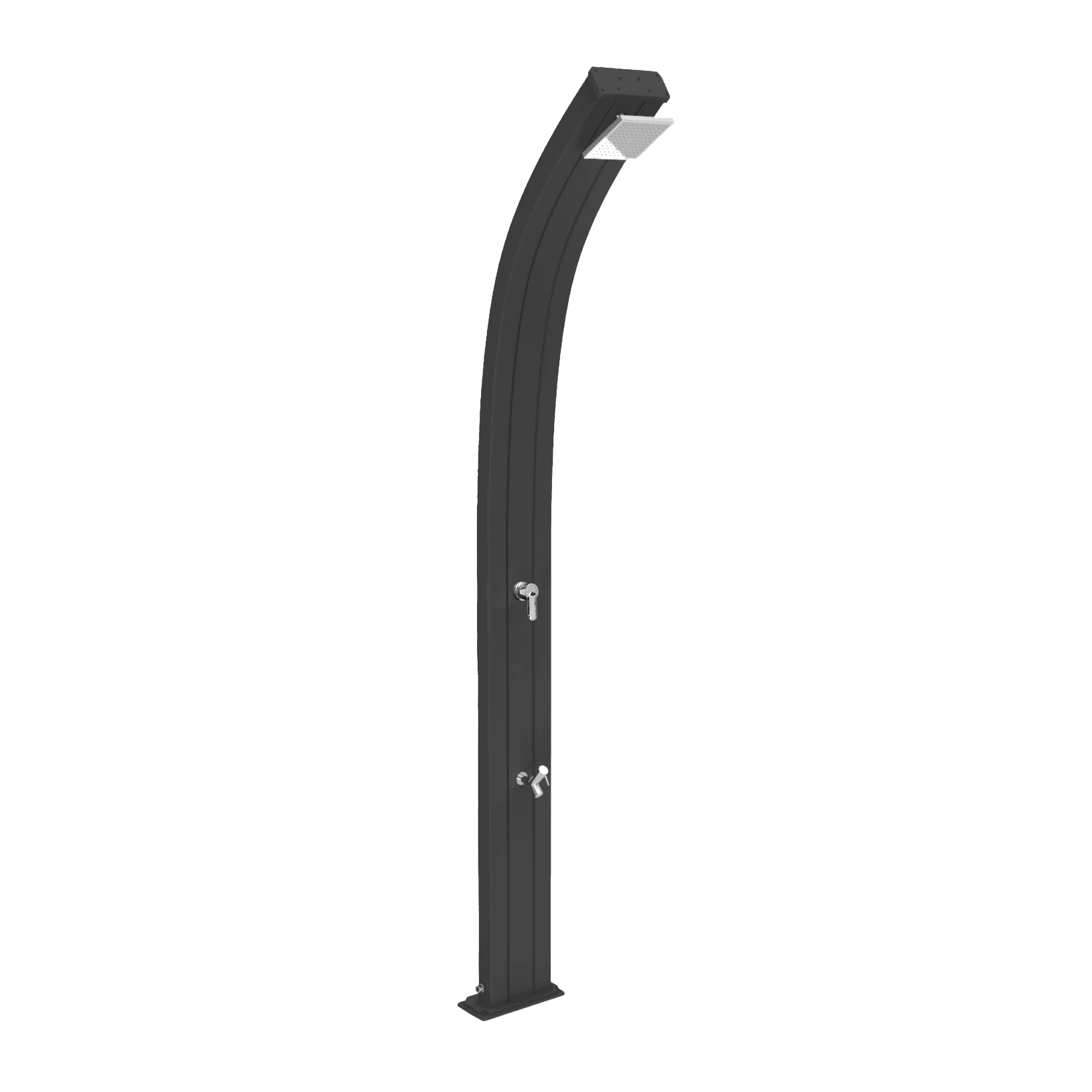 Aluminum outdoor shower with footwasher Spring A125